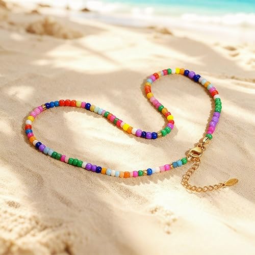 Miniatura 4 de Pulseras bohemias de cuentas coloridas Pulsera bohemia de cuentas multihebra para verano, surf, playa, joyería de moda para mujer, pulseras