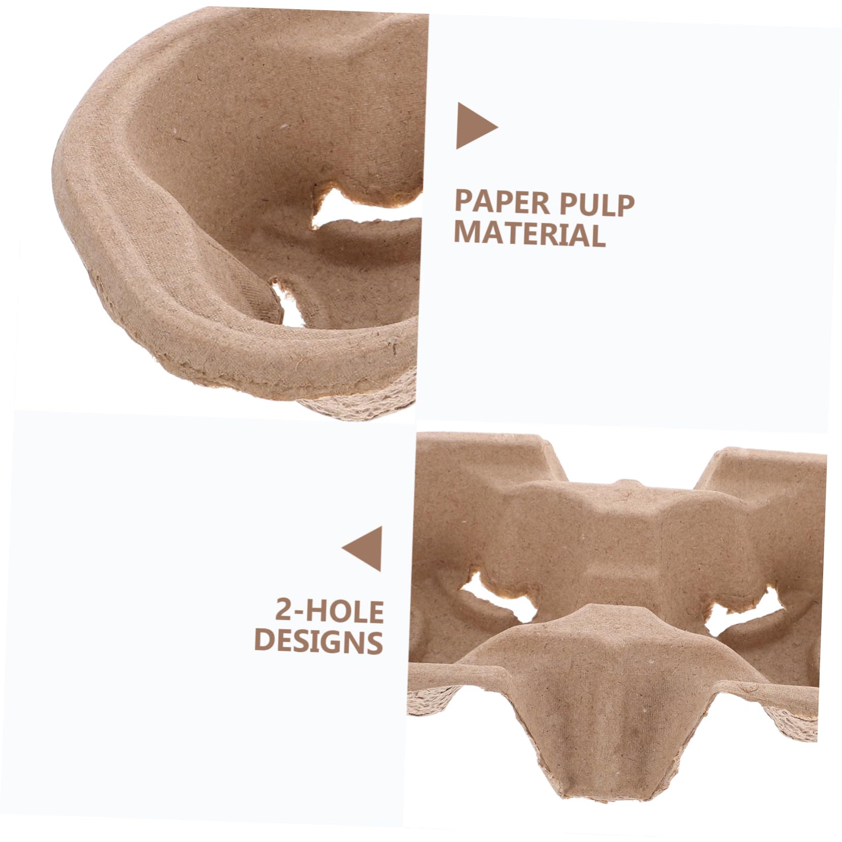 Didiseaon Portavasos de Papel Pulpa 2 Agujeros para Llevar Bebidas, Soporte Ligero y Resistente para 2 Tazas en Casa o Fiestas, Paquete de 50 Unidades