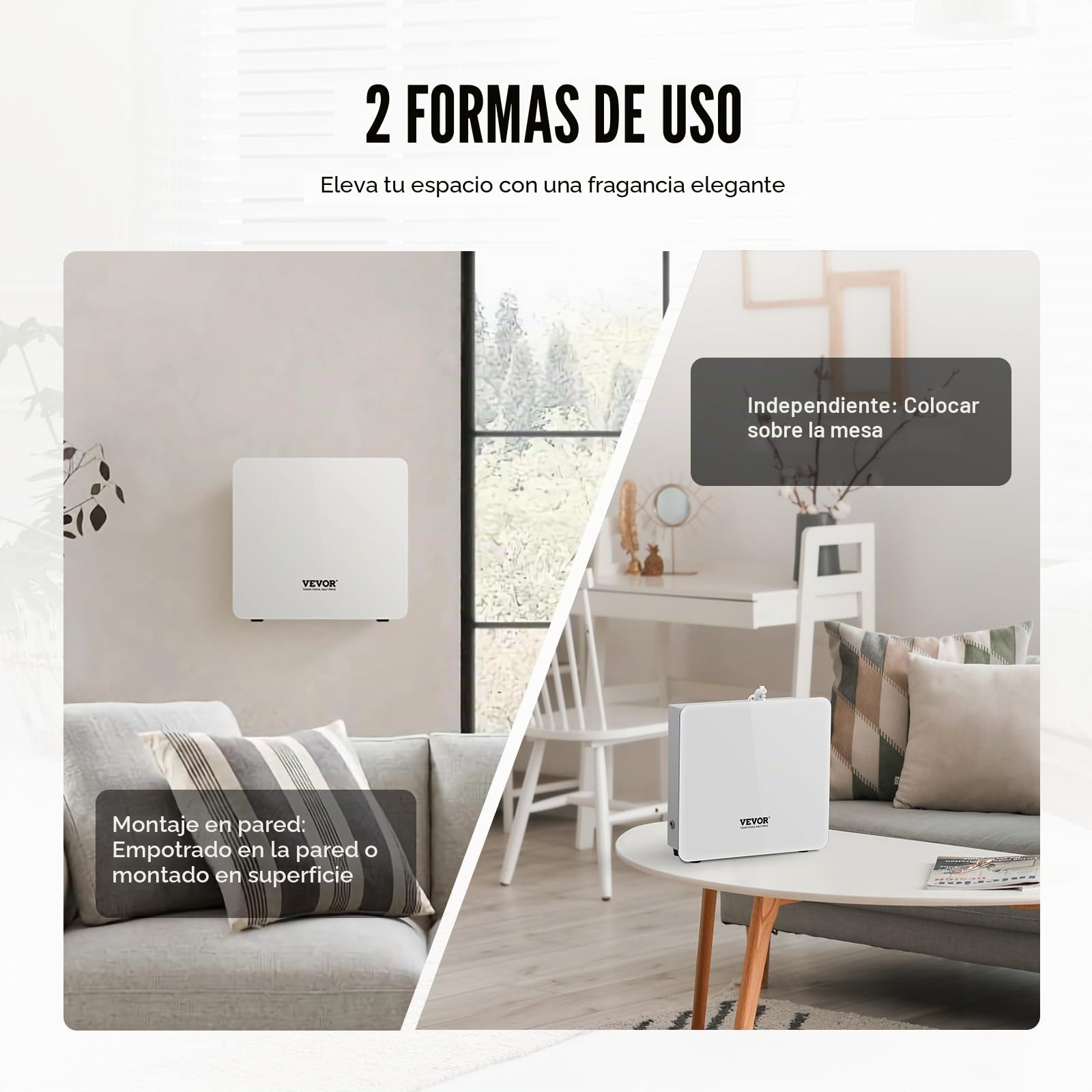 VEVOR Máquina de Aire Perfumado, Difusor de Aceites Esenciales Inteligente Bluetooth 480ML, Difusor de Perfume Sin Agua Aire Frío, Máquina de Difusión de Aromaterapia para Hogar, Oficina, Hotel, SPA