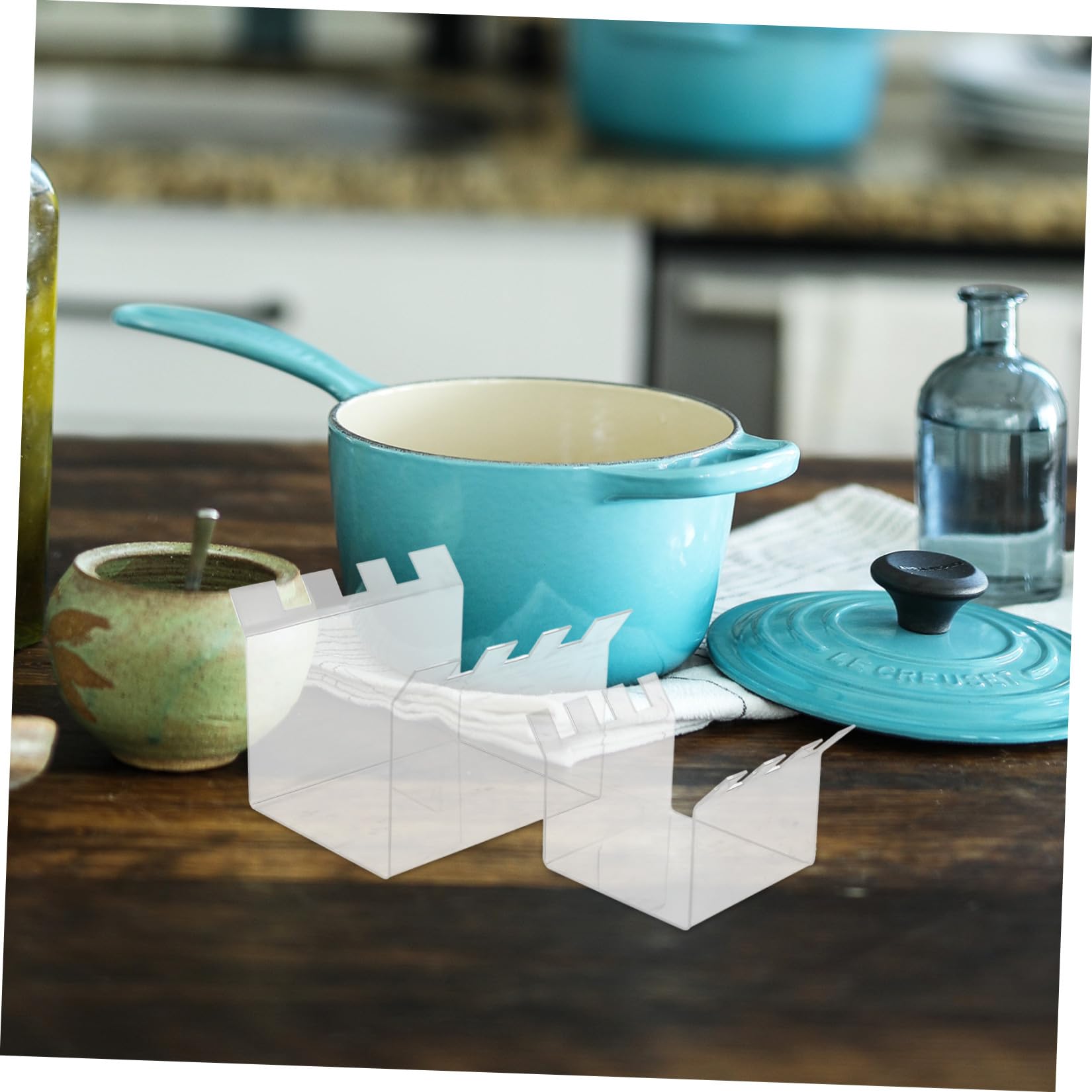 LABRIMP Supporto, in Pezzi Acrilico Alimentari Sacchetti per 2 Rack | Preparazione in Cucina, Base Piatta Seghettata, Sostegno Stabile per Conservazione e Congelamento
