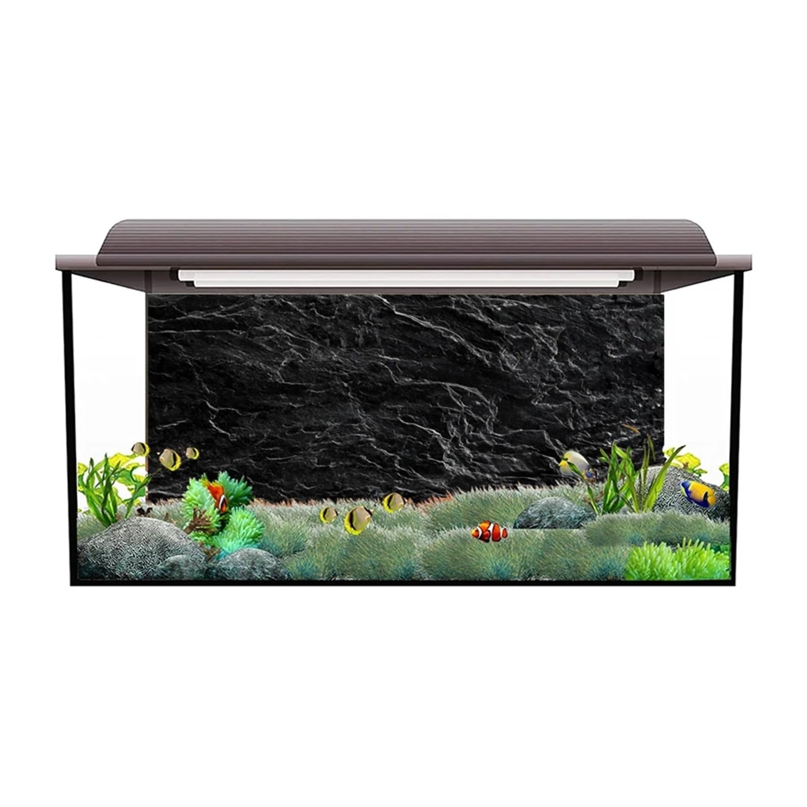 Fond d'aquarium Affiche de Fond d'aquarium Effet 3D autocollante, Motif Pierre Roche(54x122cm)