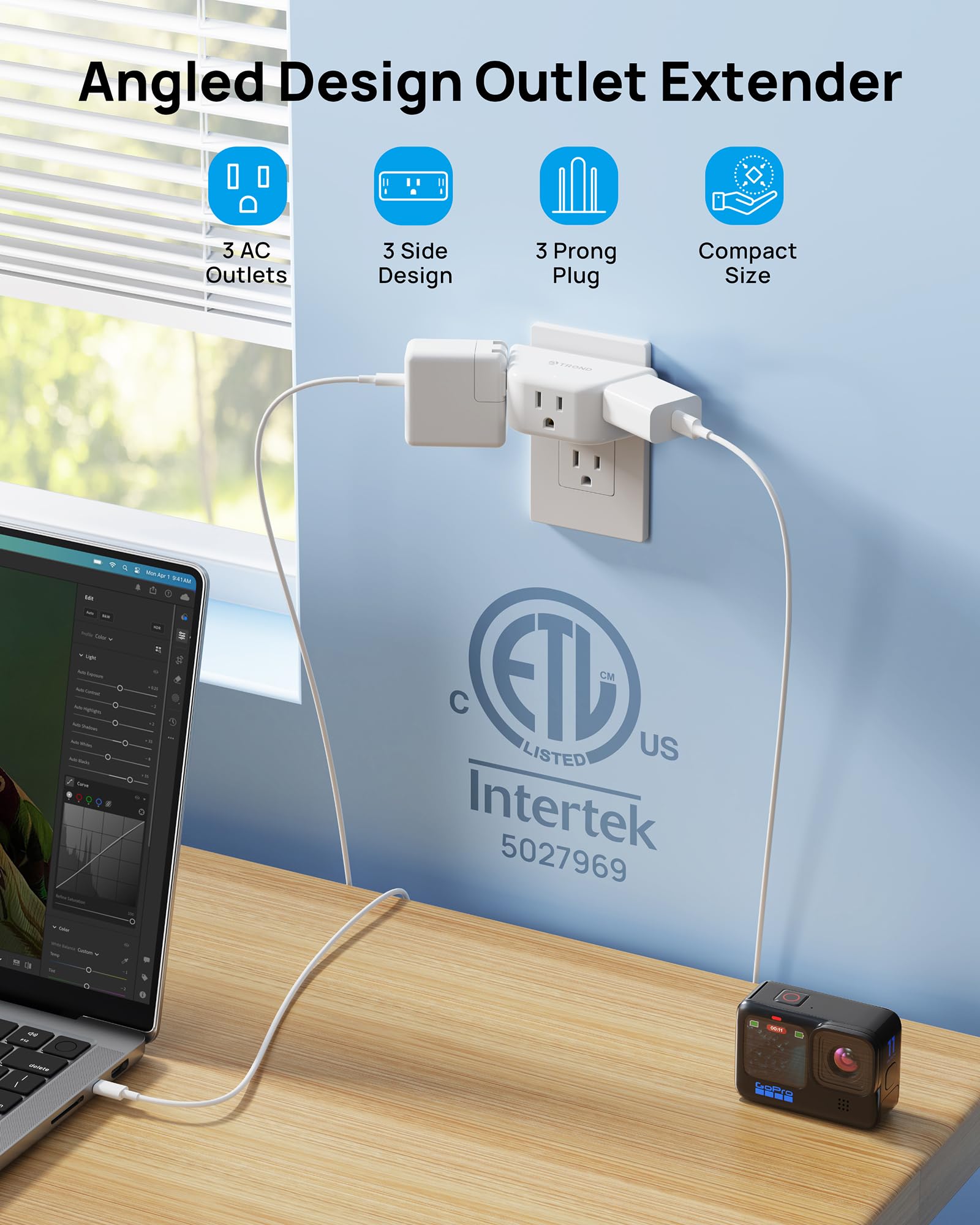 TROND Outlet Extender - 3 Outlet Splitter -2 TROND Outlet Extender - 3 Outlet Splitter -2