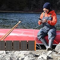 Vista 5 de FlexSolar Paneles solares portátiles de 60W con cargadores PD3.0 USB-C, QC3.0 USB-A y salidas DC. Plegables, impermeables IP67. Ideales