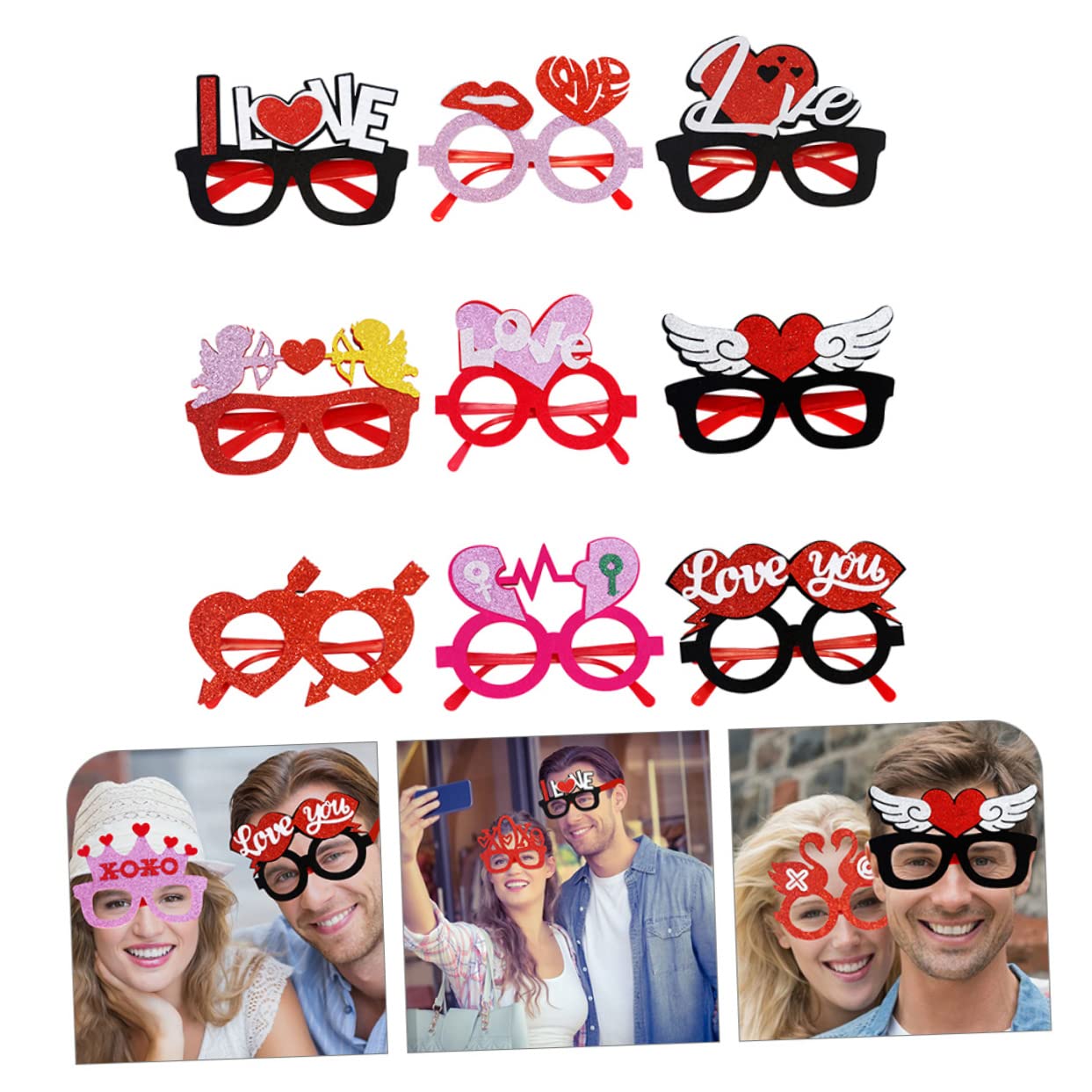 Alipis 18stücke Teiliges Set Valentinstag Herzbrillen Lustige Partybrillen Als Fotorequisiten Für Hochzeiten Und Besondere Anlässe Für Romantische Und Kreative Posen