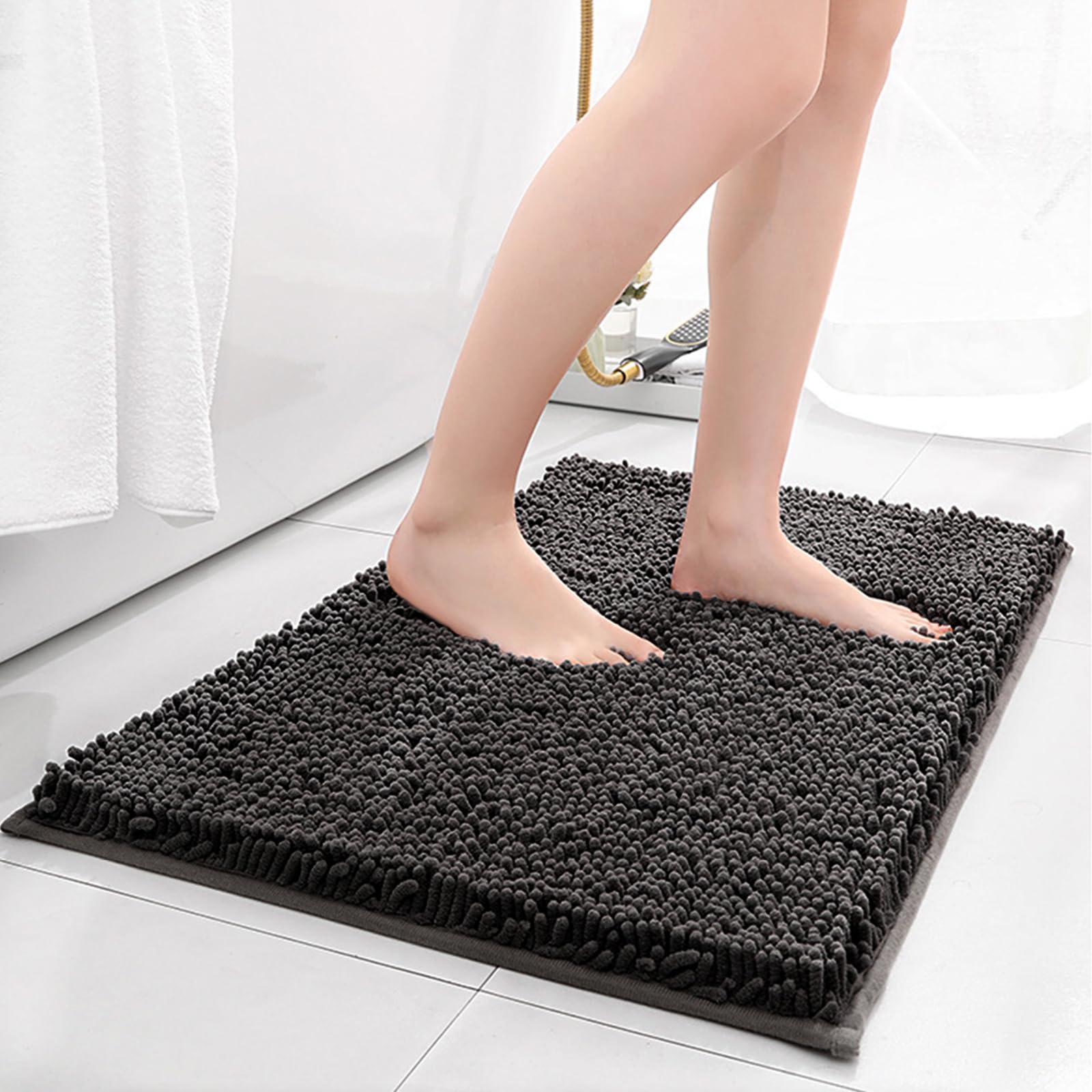 URbazaar Bathroom Rug,80×50cm Non-Slip Bath Mat,Doormat,Soft Cozy Shaggy Durable Thick Bath Rugs for Bathroom,Easier to Dry, Plush Rugs for Bathtubs,Door Mat, Rain Showers and Under The Sink