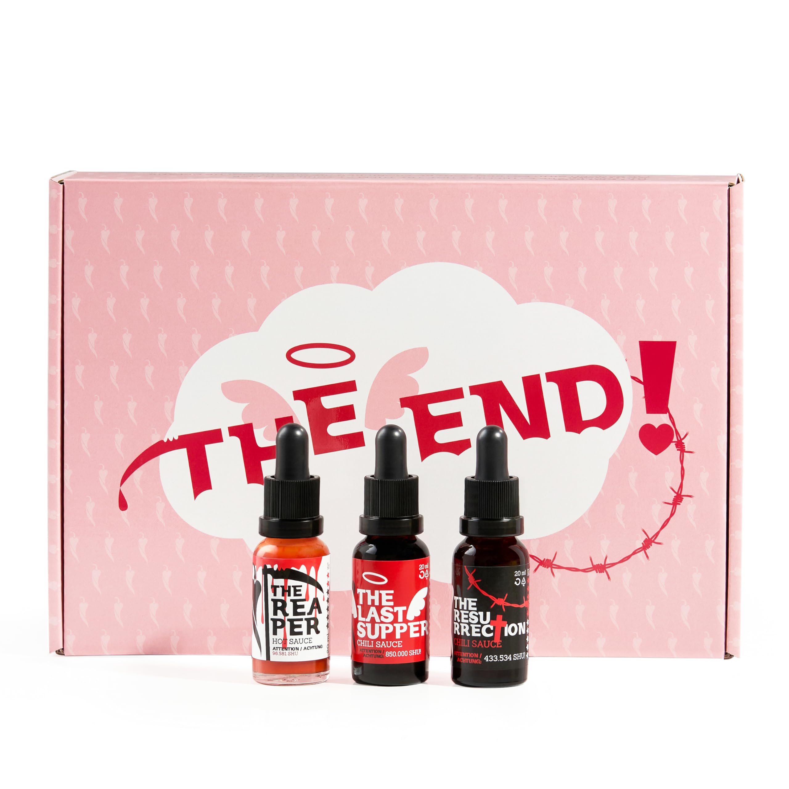 I LOVE SPICY The End Estuche 3 Salsas Picantes Extremas 3x20ml Carolina Reaper Trinidad Scorpion Regalo Gourmet