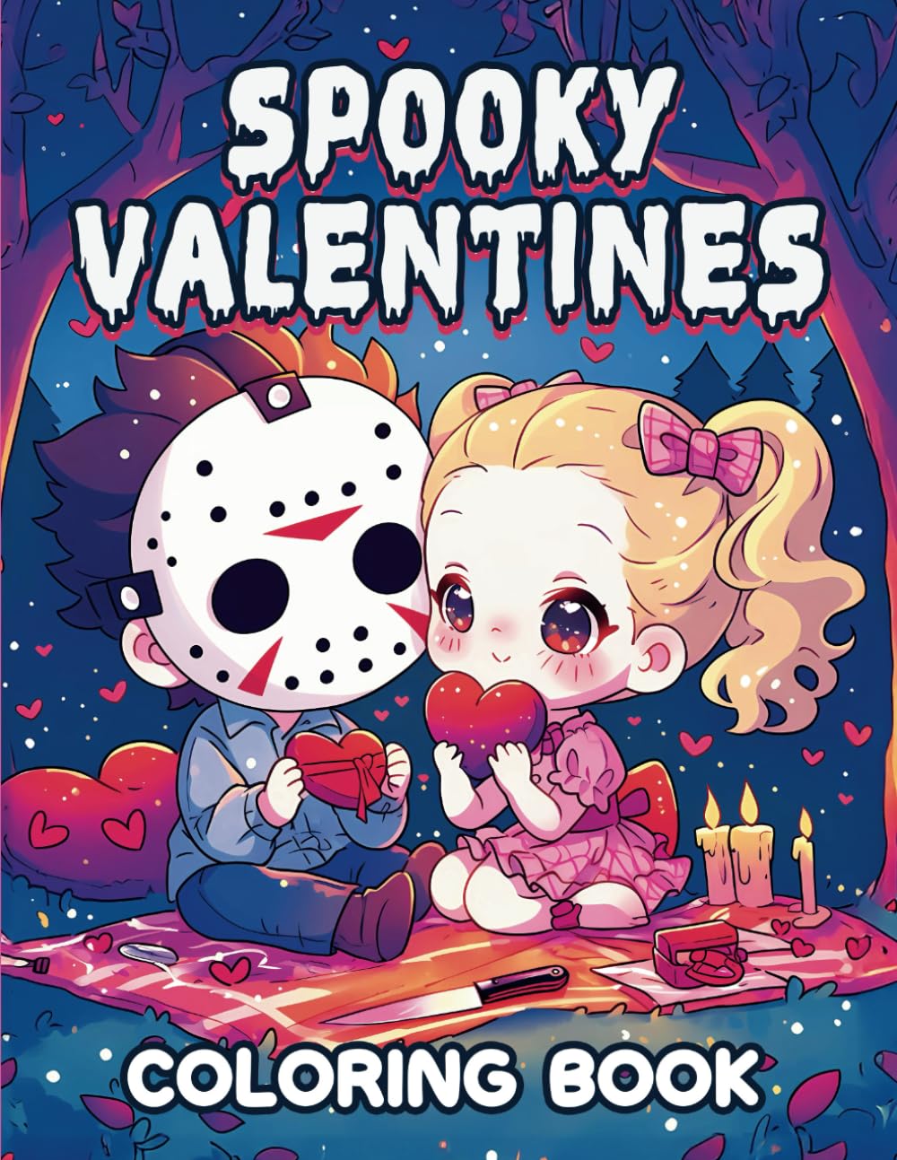 Spooky Valentines Coloring Book: Creepy Cute Coloring Page for Adults Featuring Adorable and Spooky Characters, Perfect for Relaxation and Creative Fun (Chibi Horror)