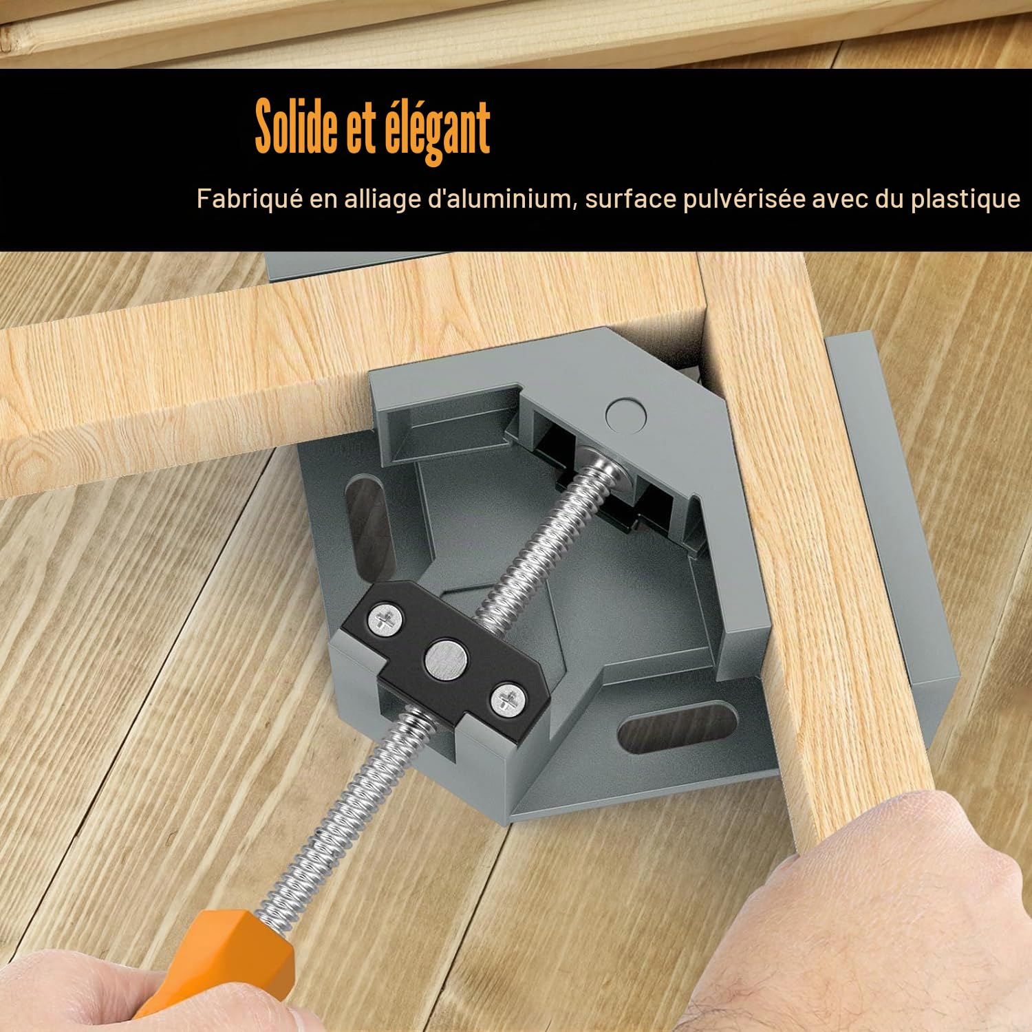 4 Pcs Serre Joint Angle 90 °, Etau D'angle Alliage d'Aluminium, Pince de Soudage d'angle avec Mâchoire Pivotante Réglable, pour Outils Menuisier, Soudage de Charpentier Gris (4 pcs)