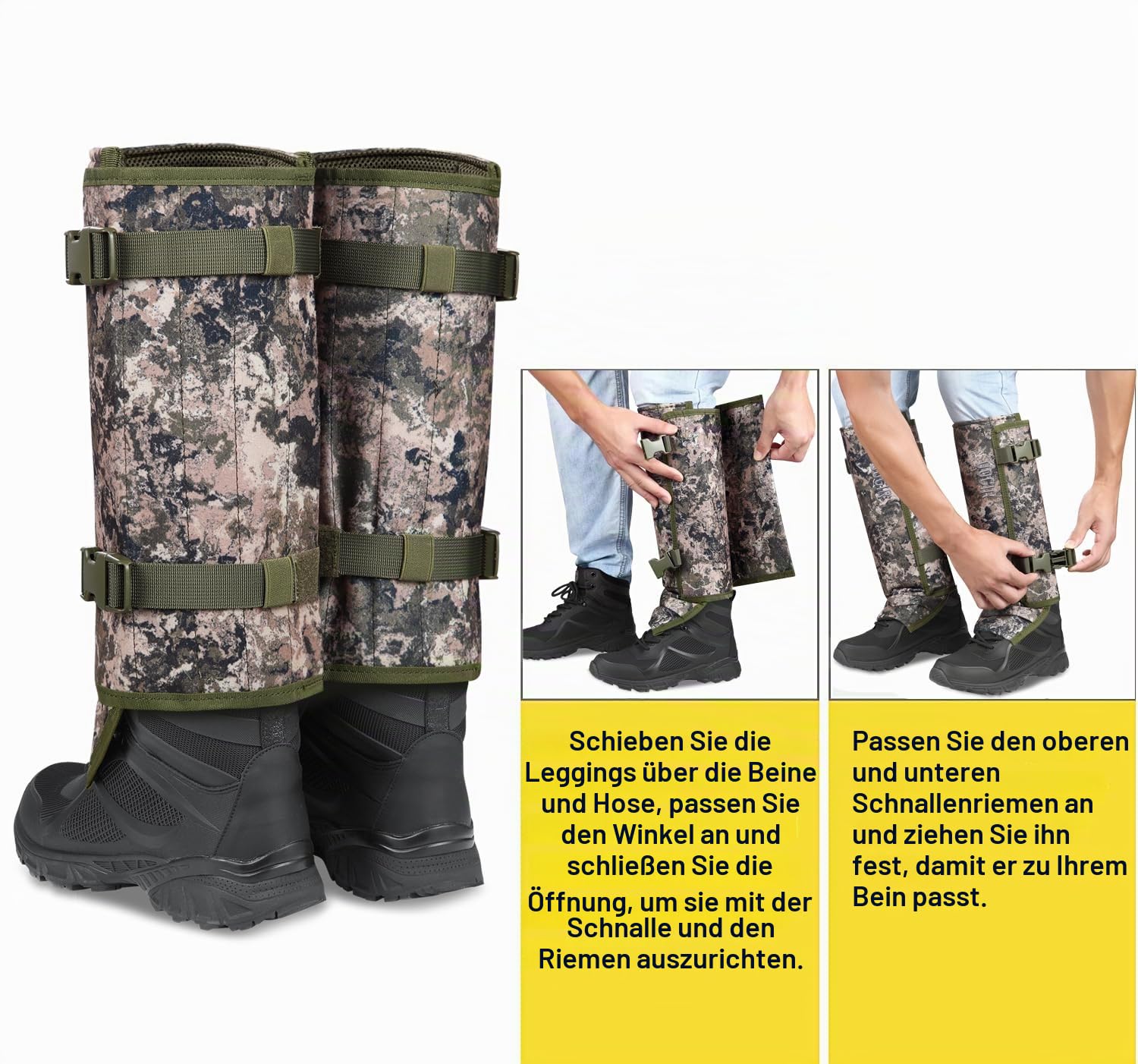 QOGIR Snake Gaiters for Hunting: Durable Snake Guards, Snake Gaiter Leggings for Men & Women, Snake Bite Protection for Lower Legs, Snake Proof Gaiters with Adjustable Size