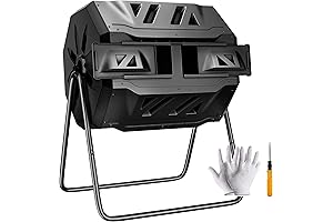 F2C Compost Bin Outdoor: Dual Chamber Tumbling Composter for Quick Composting