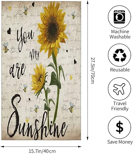 Miniatura 2 de COVASA Juego de 2 toallas de mano de girasol para baño, toallas de baño pequeñas de microfibra suave y pequeña, altamente absorbente, para hombres y