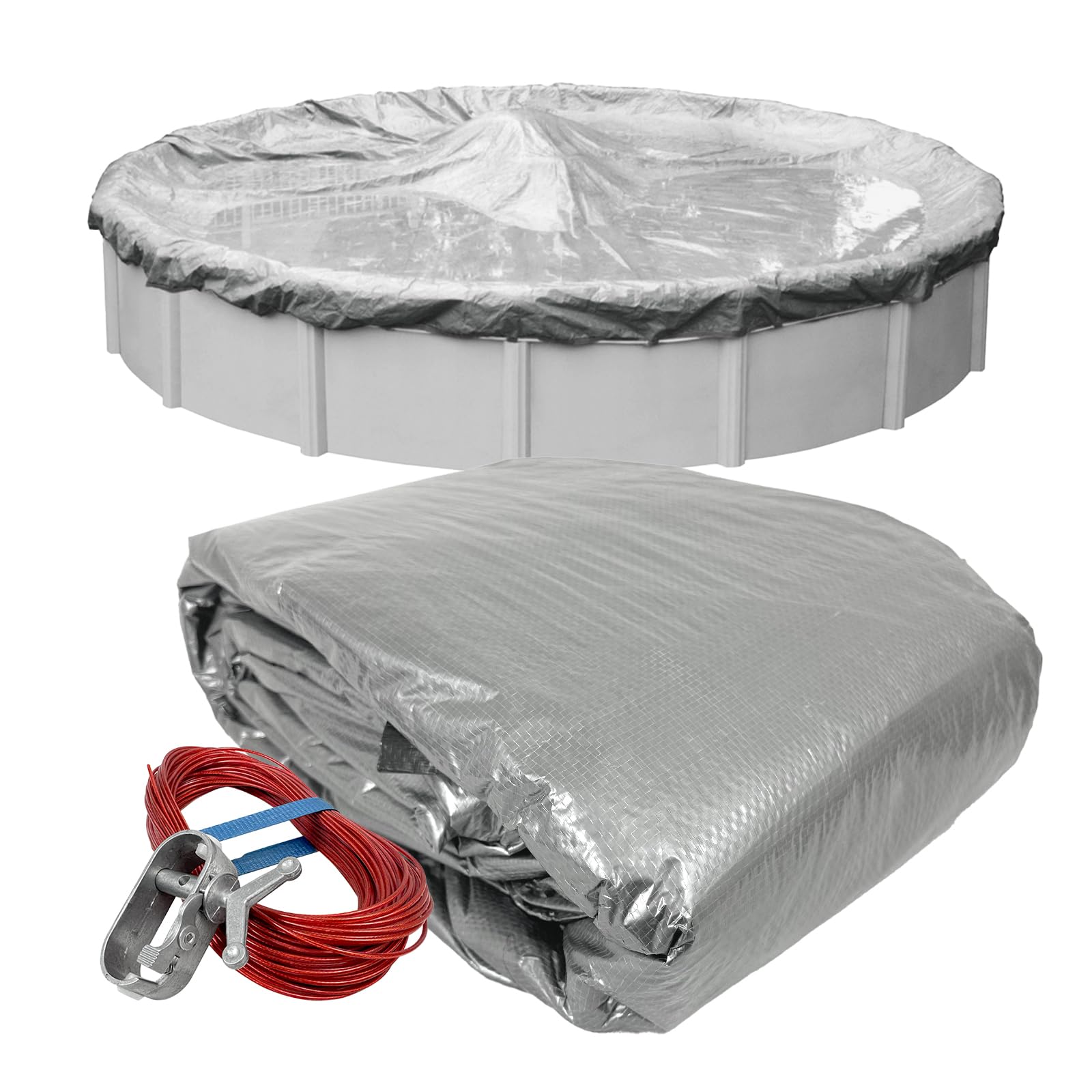 Pool Mate 5533-4 Heavy-Duty Silverado Winter Pool Cover for Round Above Ground Swimming Pools, 33-ft. Round Pool-image-46