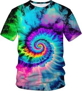 Tie Dye Shirts for Men Women, Short Sleeve Mens Tie Dye Shirt, Rainbow Tie Dye T-Shirts Tee