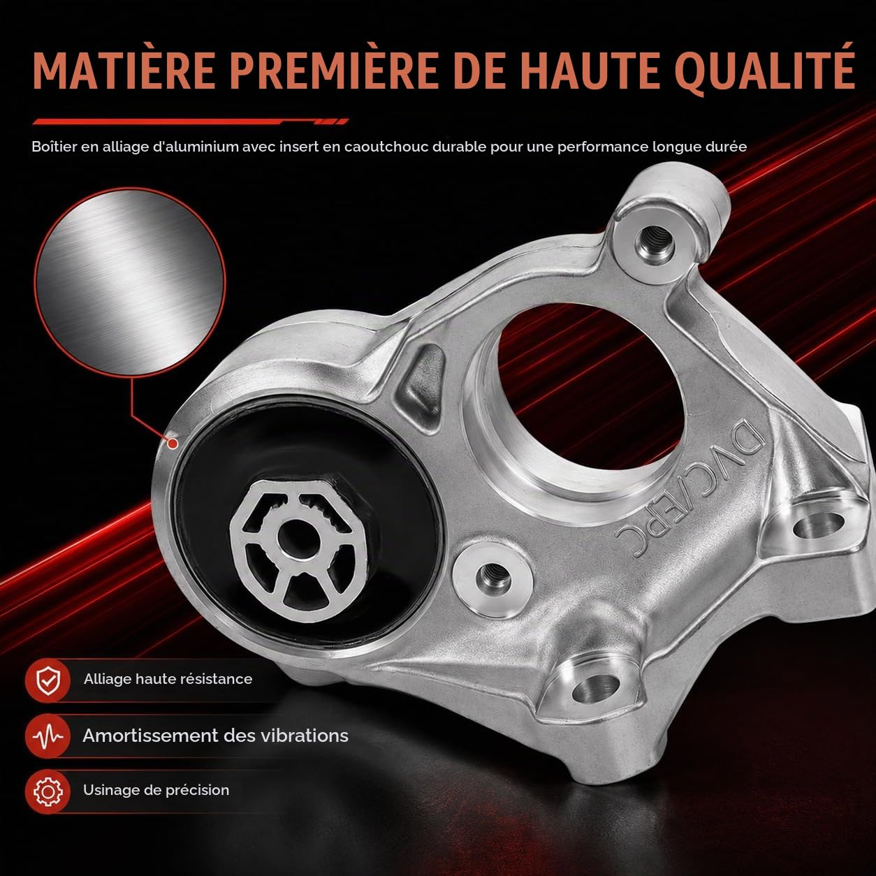 Support Moteur 1807JE 1807JF 1807HC Compatible avec Peugeot 3008 308 407 RCZ Compatible avec Citroën DS, Support Fixation Tampon Moteur Métal Caoutchouc