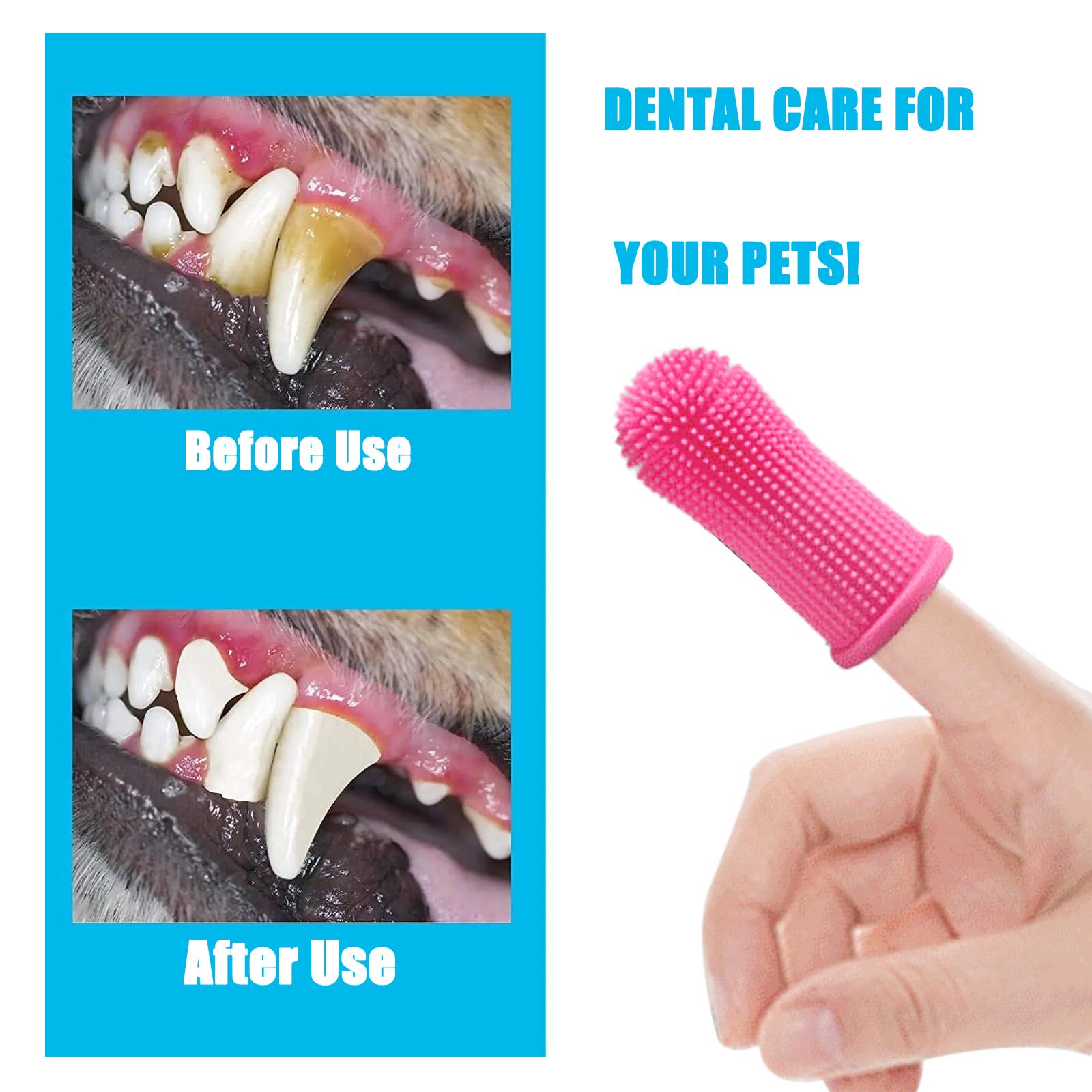 32Pcs 4Colors Dog Finger Toothbrush Set of 32 Silicone Pets Teeth Cleaning Toothbrush Kit 360º Finger Toothbrush for Dogs & Small Pets Dental Care - Image 2