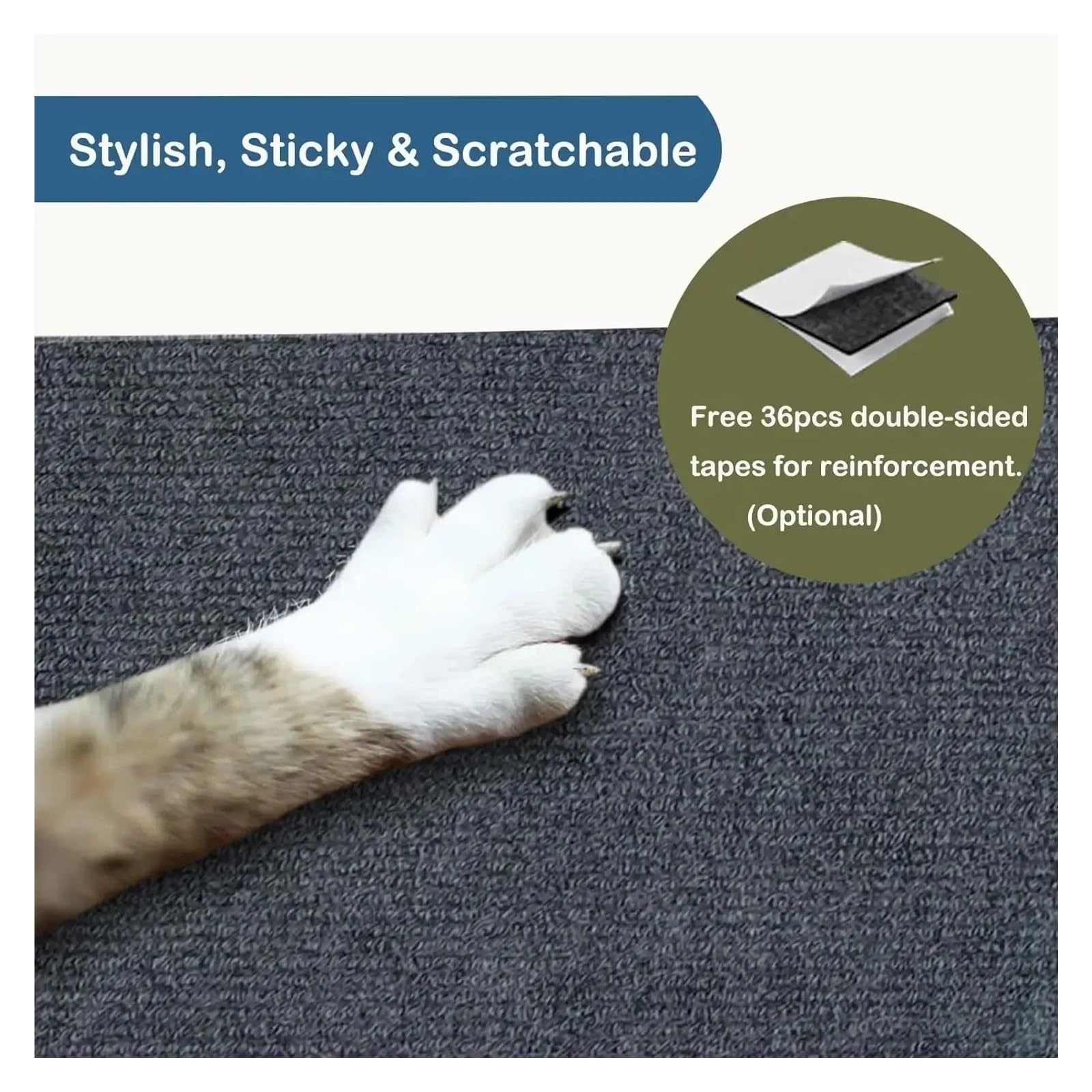 Protector Sofa Gatos Sofá Autoadhesivo de Pared DIY Gatos protección contra arañazos Patas afilar Tablero Alfombra Recortable para Sofás y Alfombras(Brown,40X300CM)
