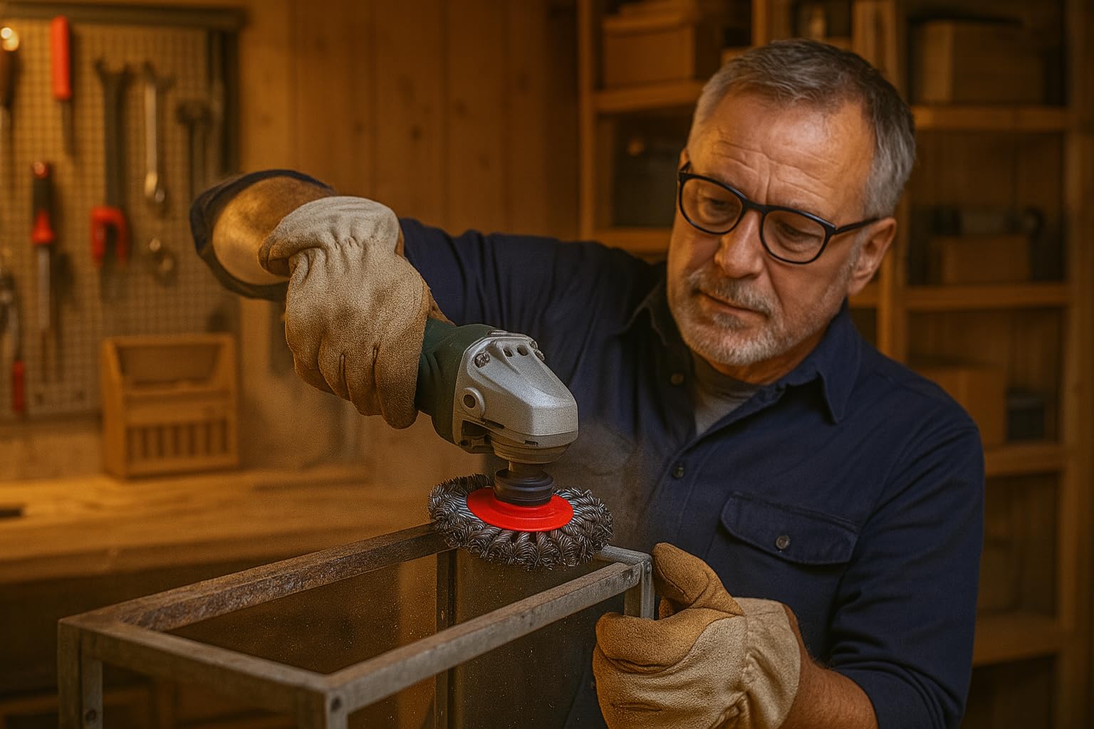 Drahtbürstscheibe 76x10 Mm – Gewellter Stahldraht, Für Akku-Winkelschleifer, Zum Entrosten