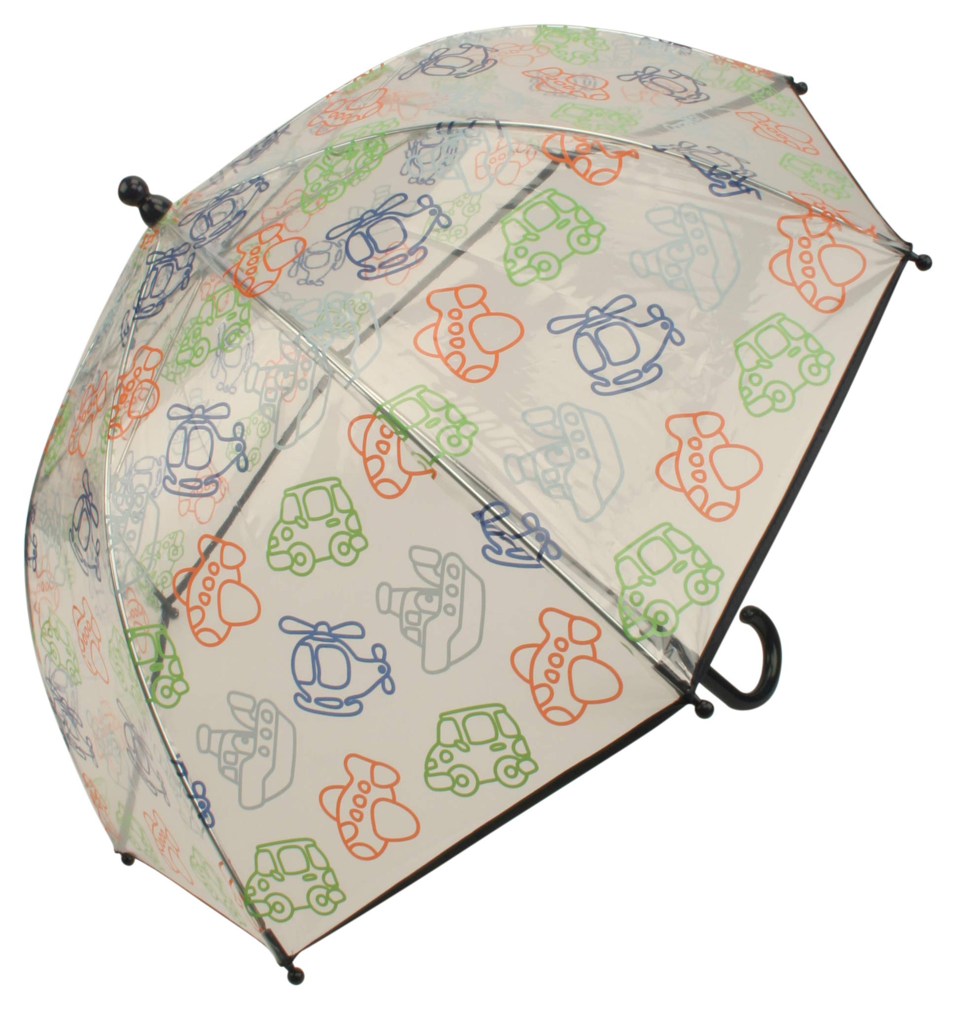 Atino Childrens Clear Umbrella with Fun Designs Blue Helicopter