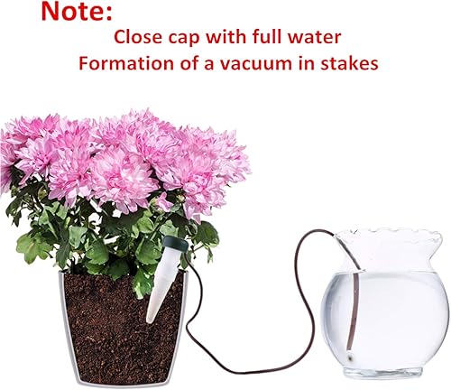 Miniatura 4 de HESTYA Paquete de 12 estacas de riego automático para plantas, dispositivos de riego automático, picos de riego automático para interiores y