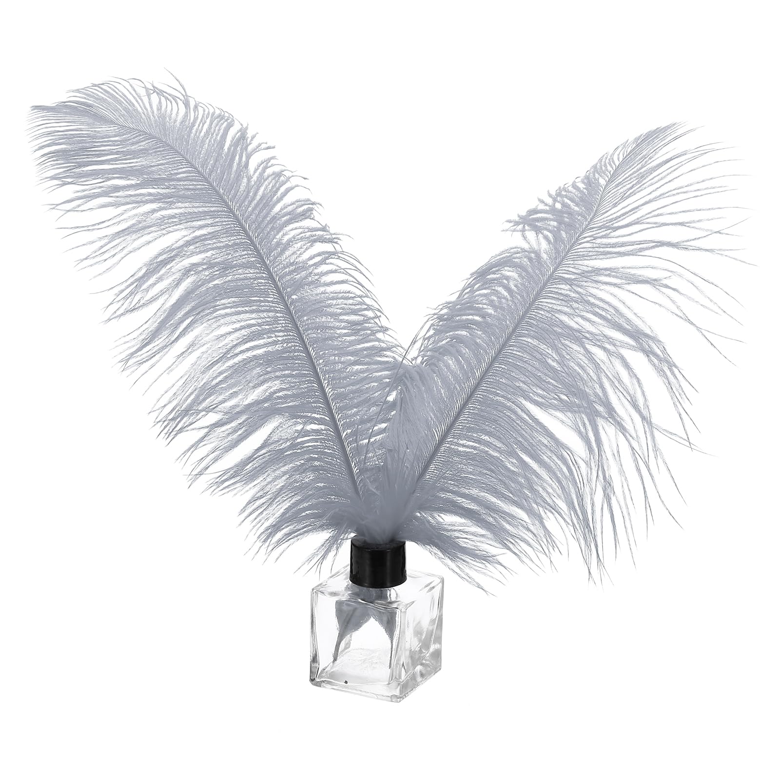 PATIKIL 30 Pcs Natural Ostrich Feathers Bulk 10-12 Inch/ 25-30 cm Large Ostrich Feathers for Crafts Home Decoration Wedding Party Vase Decor (Dark Grey)