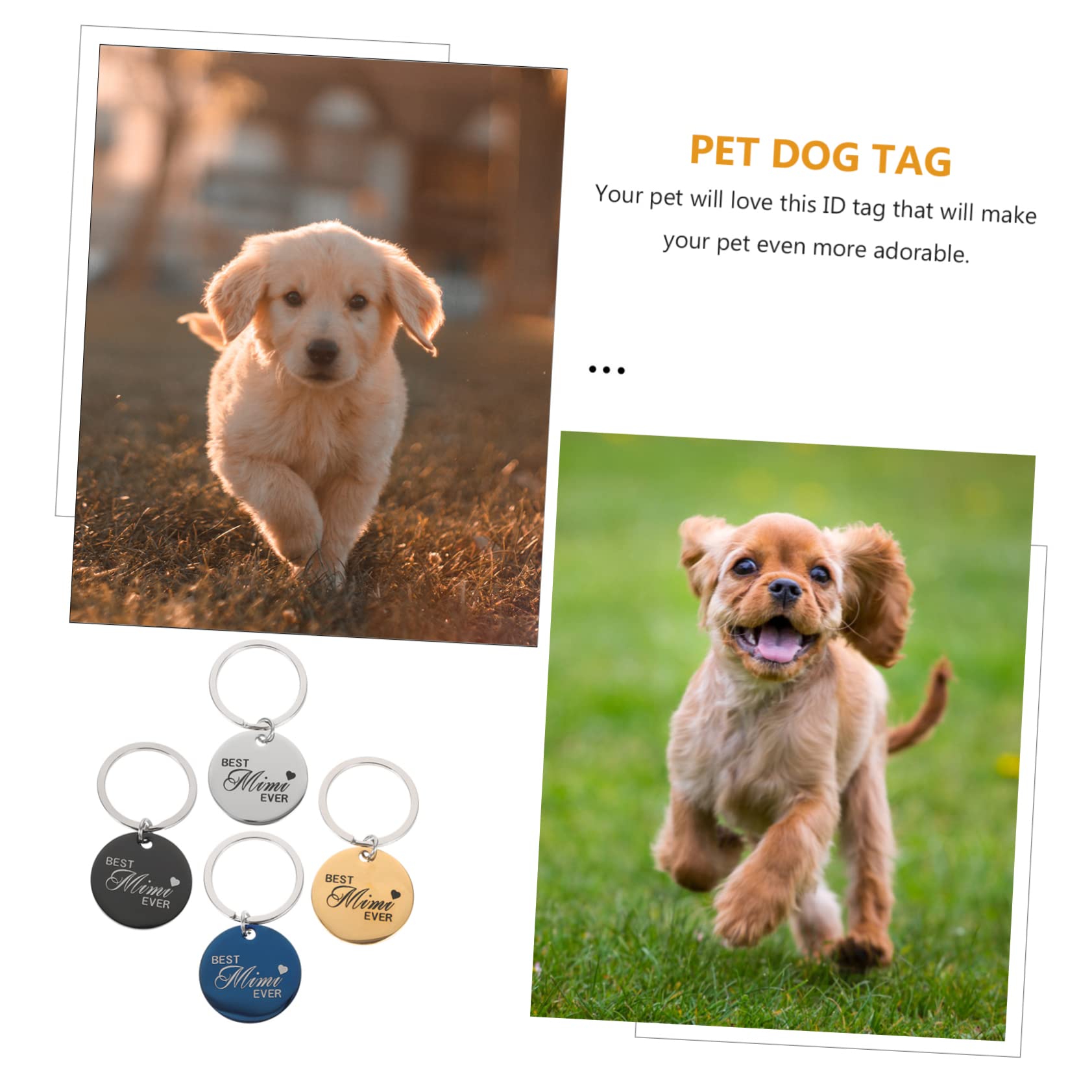 POPETPOP 12 Pièces Étiquettes Cadeaux D'Identification Pour Animaux De Compagnie Pour Cadeaux Porte-Clés Étiquettes Métalliques Étiquettes De Chien Personnalisées Étiquettes Rondes Pour