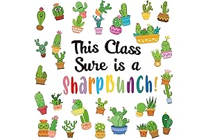 58-Piece Cactus Bulletin Board Decoration Set