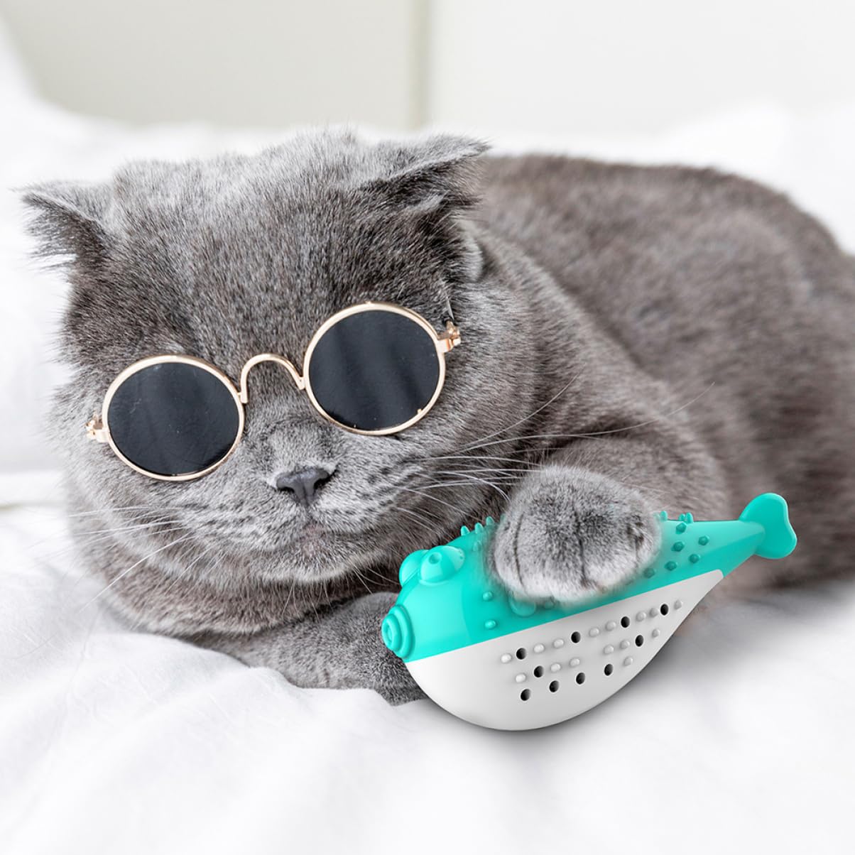 4 Piezas de Juguetes masticables para Mascotas Gato Adorable Juguete para Mascotas Masticar bagre Juguete Juguete Masticar Juguete de Silicona para Limpieza para Gatos Menta Gato Teaser