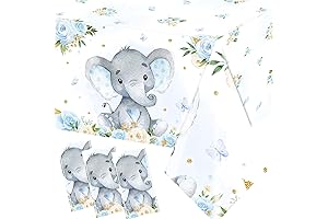 Charming Elephant Tablecloth Adorns Your Baby Boy's Shower
