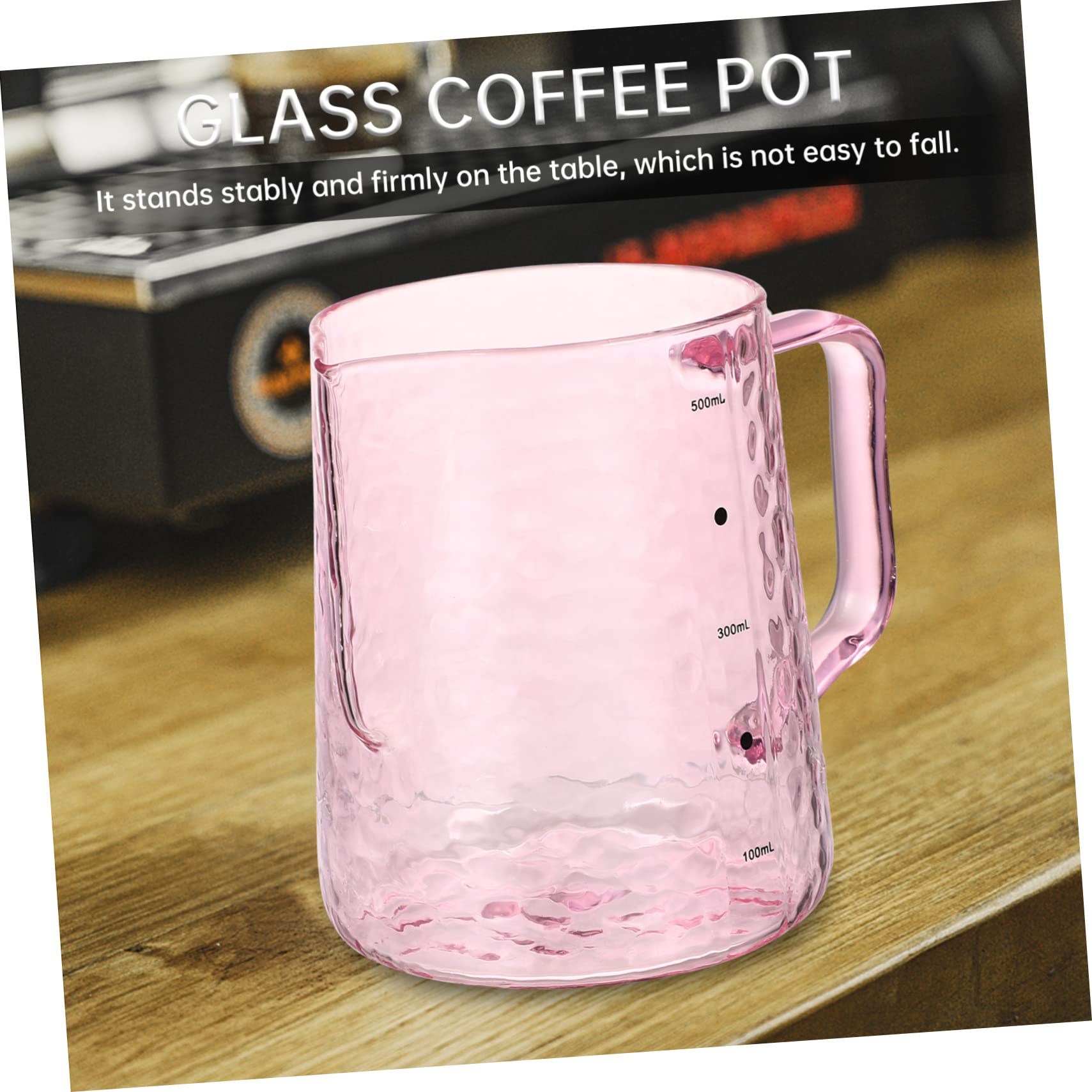 CIYODO Glass Milk Jar Coffee Pot 500ml Graduated Jar Heat Cold Resistant Milk Container