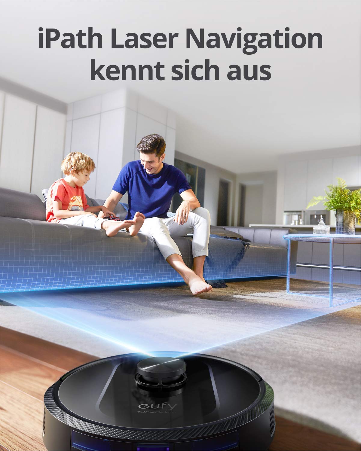 eufy RoboVac L70 MAX Saugroboter von Anker, Roboterstaubsauger mit iPath™ Laser Navigation, 3000Pa Saugkraft, WLAN, Kartierung in Echtzeit, für Hartböden bis mittelhohe Teppiche (Generalüberholt)