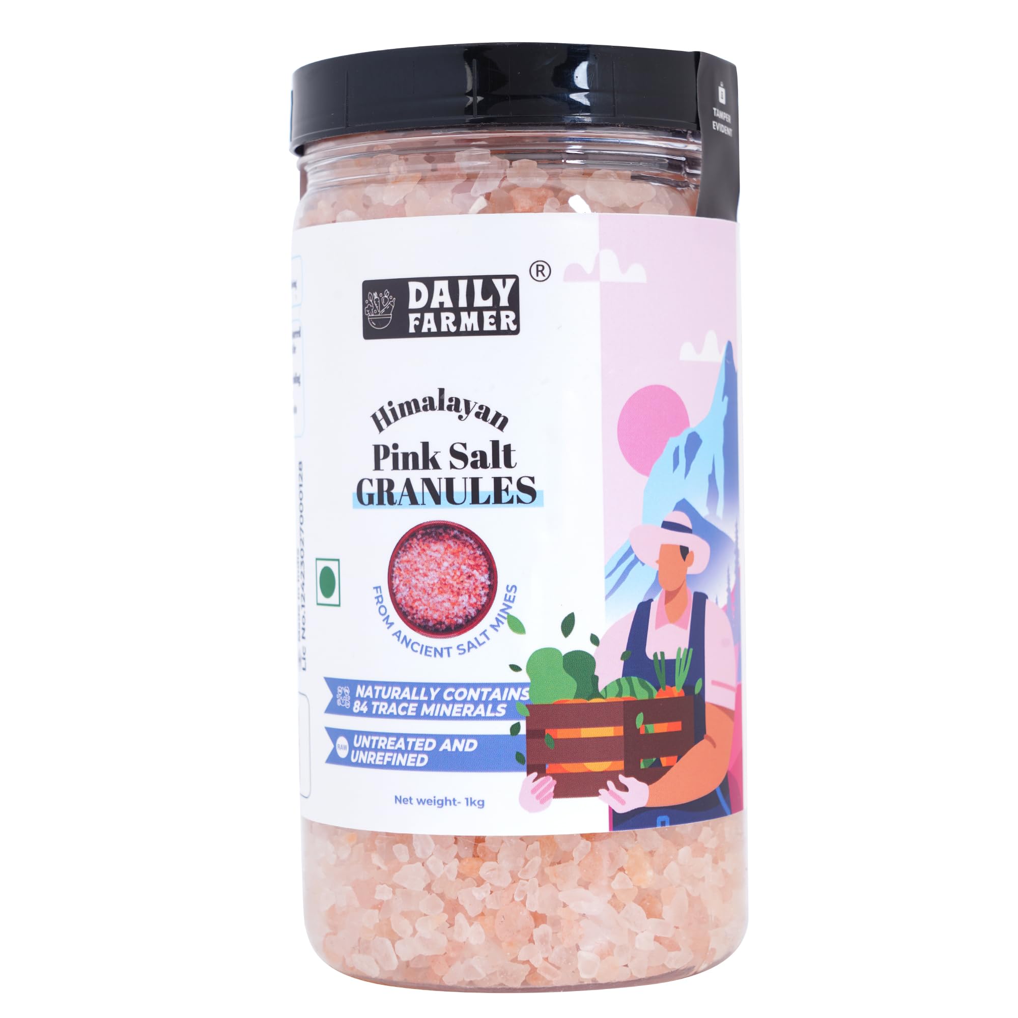 Daily Farmer Himalayan Pink Rock Salt Granules 1Kg | Dark Pink Salt | Gourmet-Grade | Untreated and Unrefined | Mineral Rich | Additive Free | Sendha Namak (Pack of 1) (B0CYLL5JLK) Amazon Price History, Amazon Price Tracker