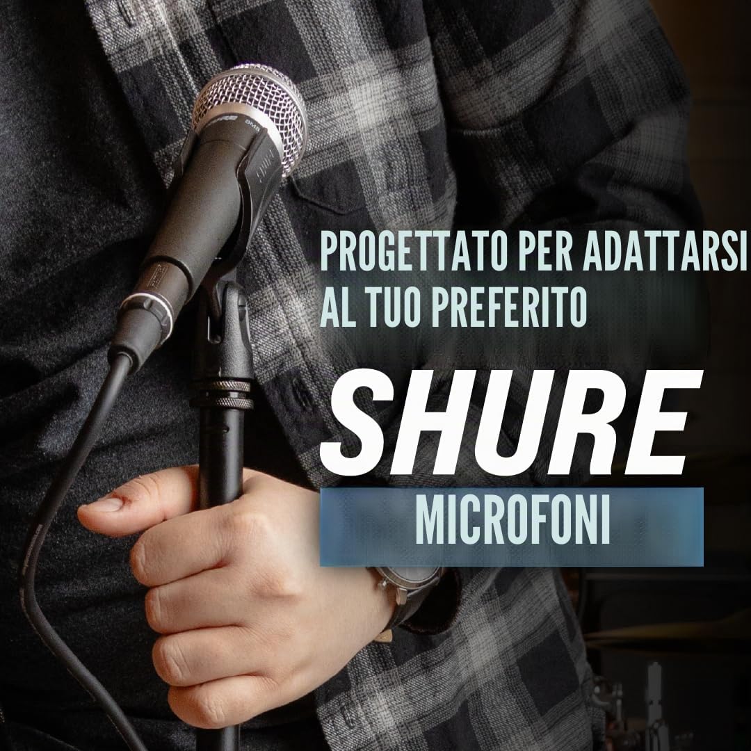 Shure by Gator, Asta Microfonica con Base Rotonda e Frizione a Torsione Regolabile in Altezza; (SH-RBMICSTAND12)