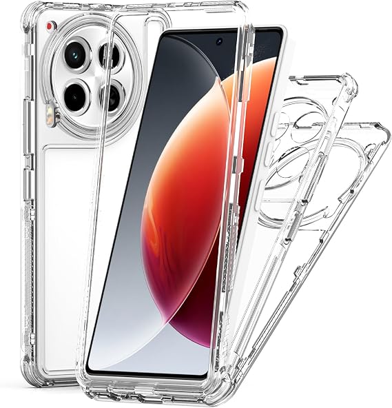 Compatible with Tecno Camon 30 5G Case,3 in 1 Anti-Fall and Shock-Absorbing Protective Cover Compatible with Tecno Camon 30 5G CL7 Case Cover Clear