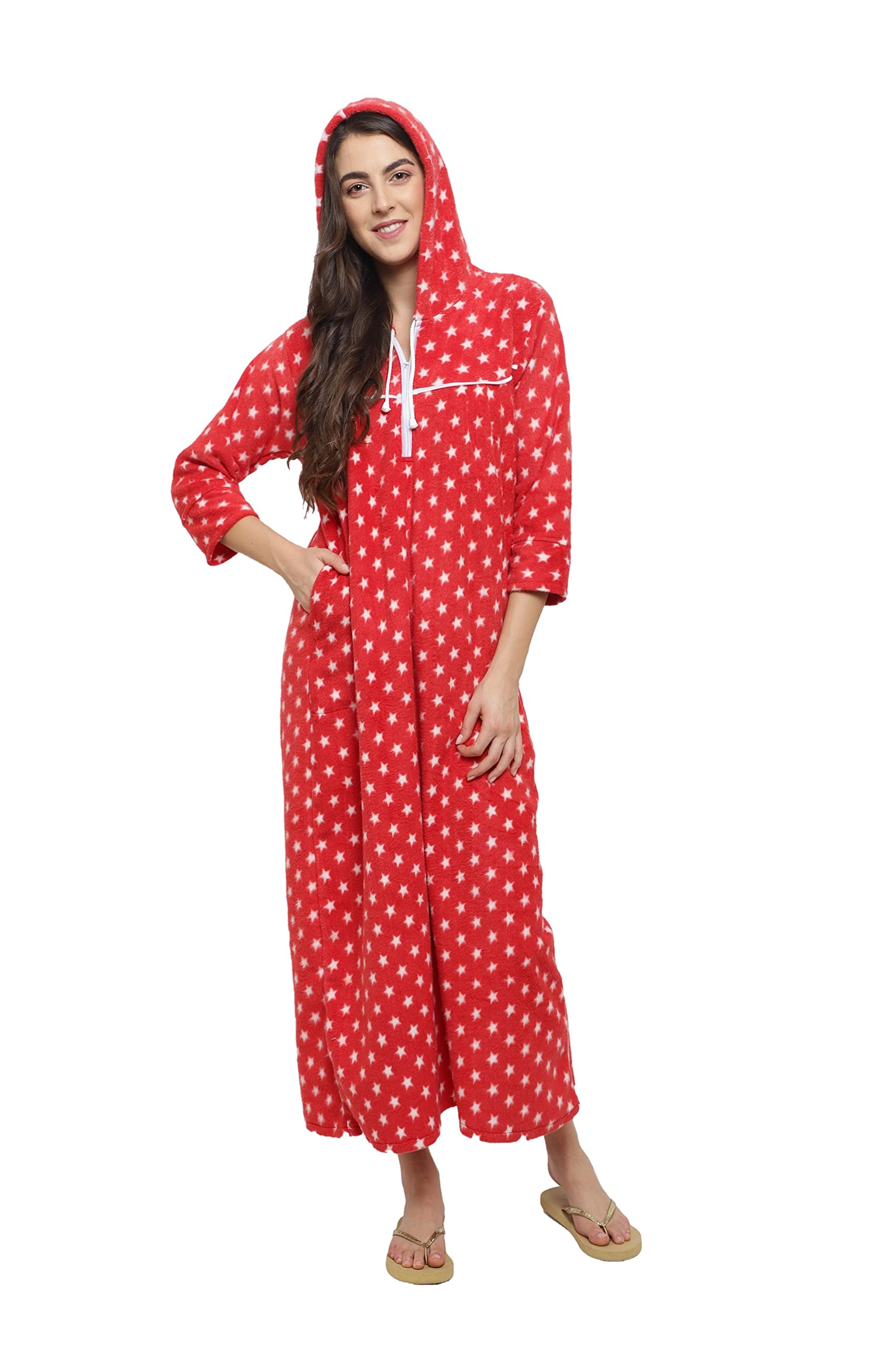 Women's Wool Starred Maxi Hoodie Nighty-image-20