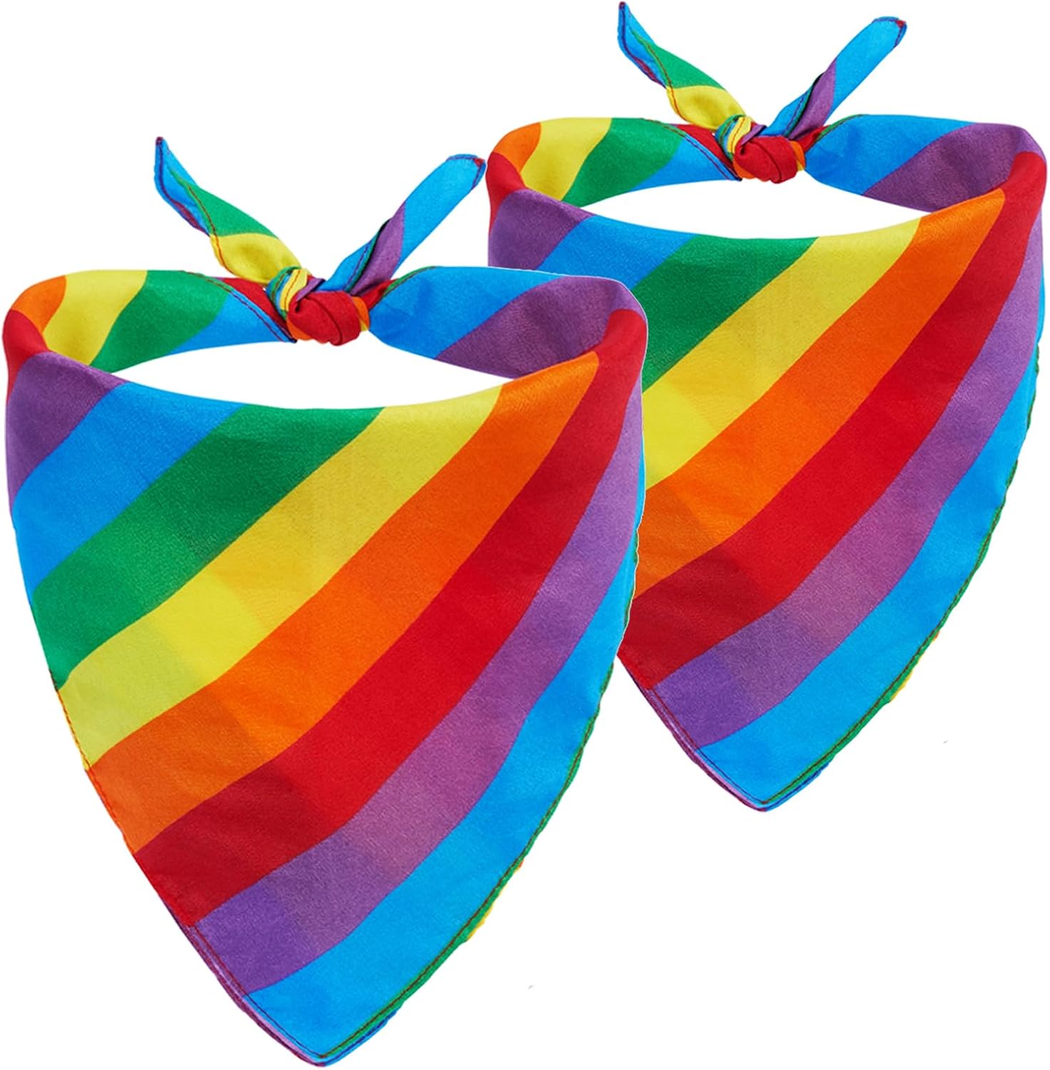 2/6 Pack Rainbow Pride Bandanas, LGBT Square Scarf, Multi-Purpose Headband, Cowboy Handkerchief