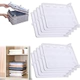 Stackable Closet Organizer, Stackable Shirt Organizer, Stackable Closet Organizer Box, Closet Organizers and Storage Bins, Shirt Folder Board, Clothes Storage Drawer Organizer (10pcs-White)