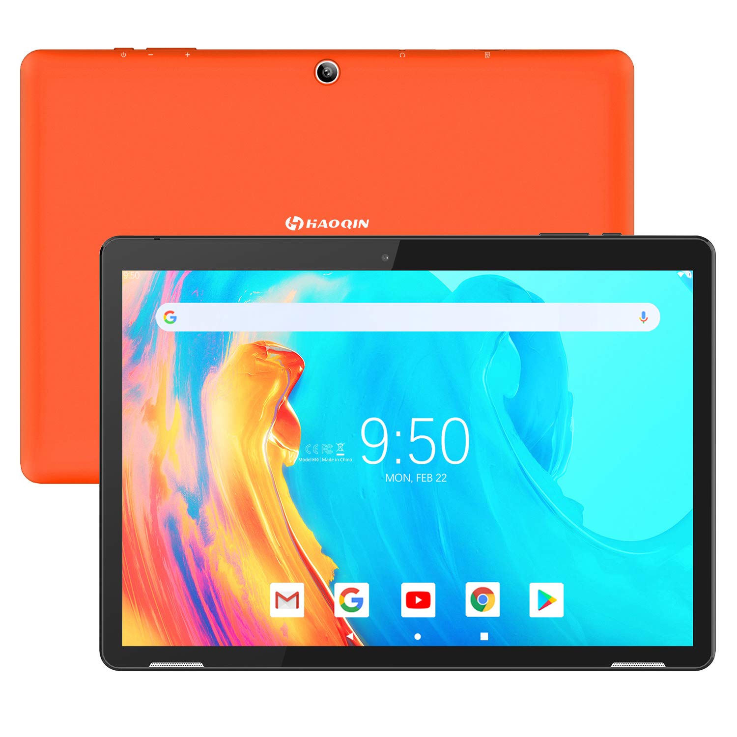 HAOQIN H10 タブレット　オレンジ 10 Inch Tablet PC Android 9.0 - HAOQIN H10 32GB ROM 2GB RAM Quad