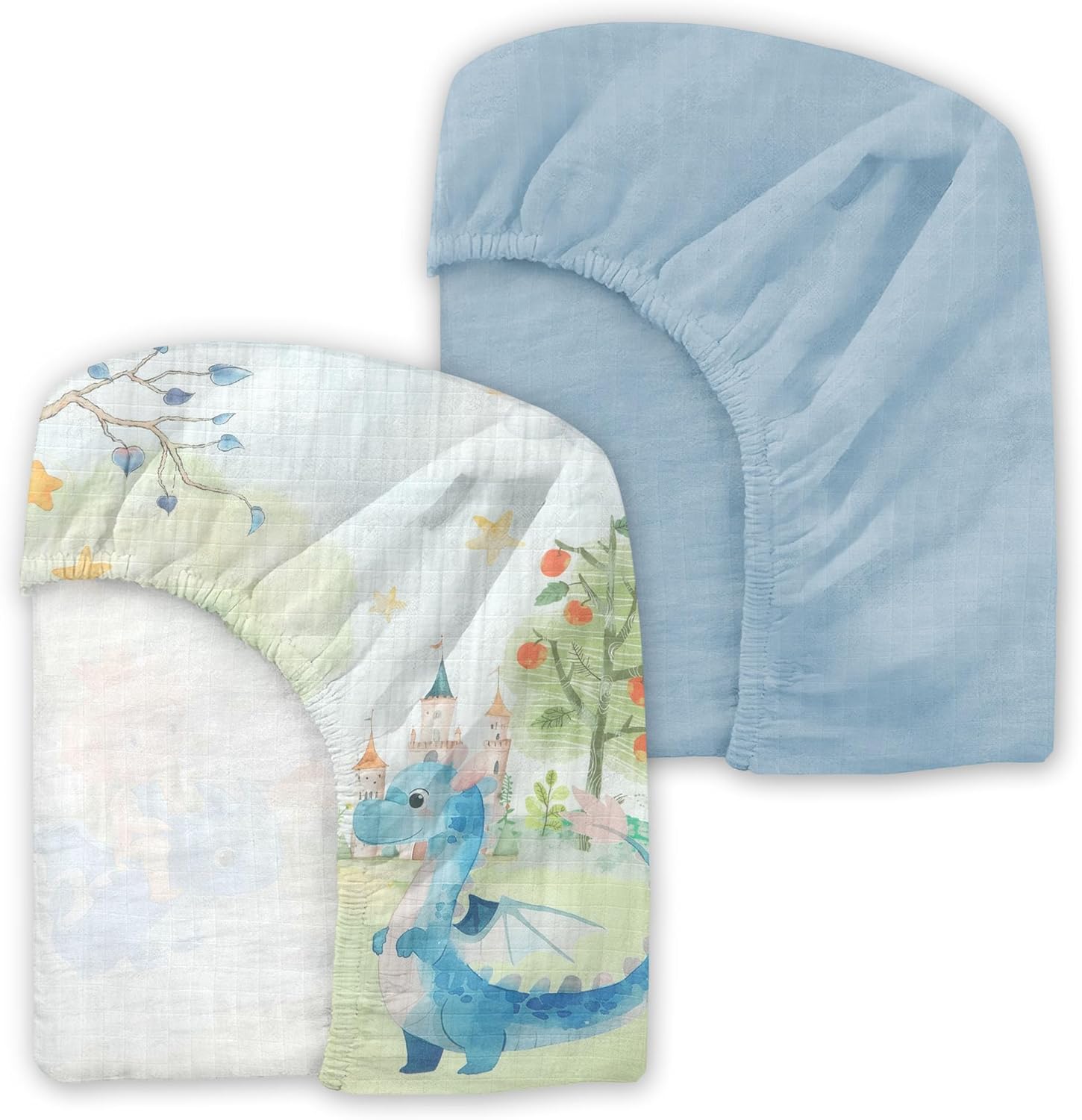 Crib Sheets 2 Pack, 100% Cotton Fitted Crib Sheets for Baby Boys & Girls, Soft Breathable Baby Crib Sheet, Snug Fit for 52 x 28 Mattress (3–8"), Nursery Bedding Set, Royal Explorer’s Tale