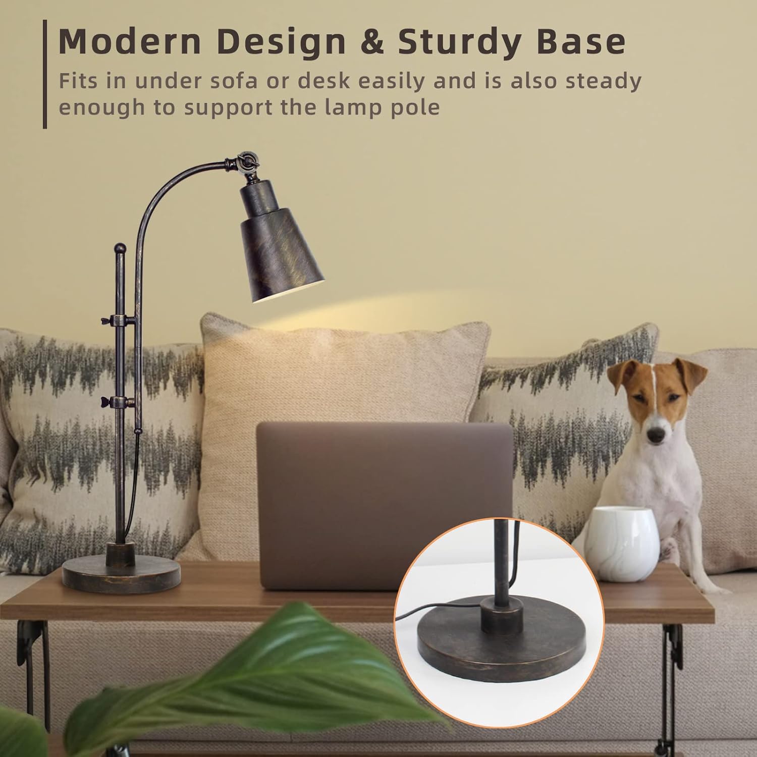 Metal Desk Lamp Rustic Task Lamp Black Adjustable, Industrial Style Lamp with On/Off Switch, Vintage Work Reading Lamp for Bedroom, Study Room &Office, ETL Certificate. (Black)