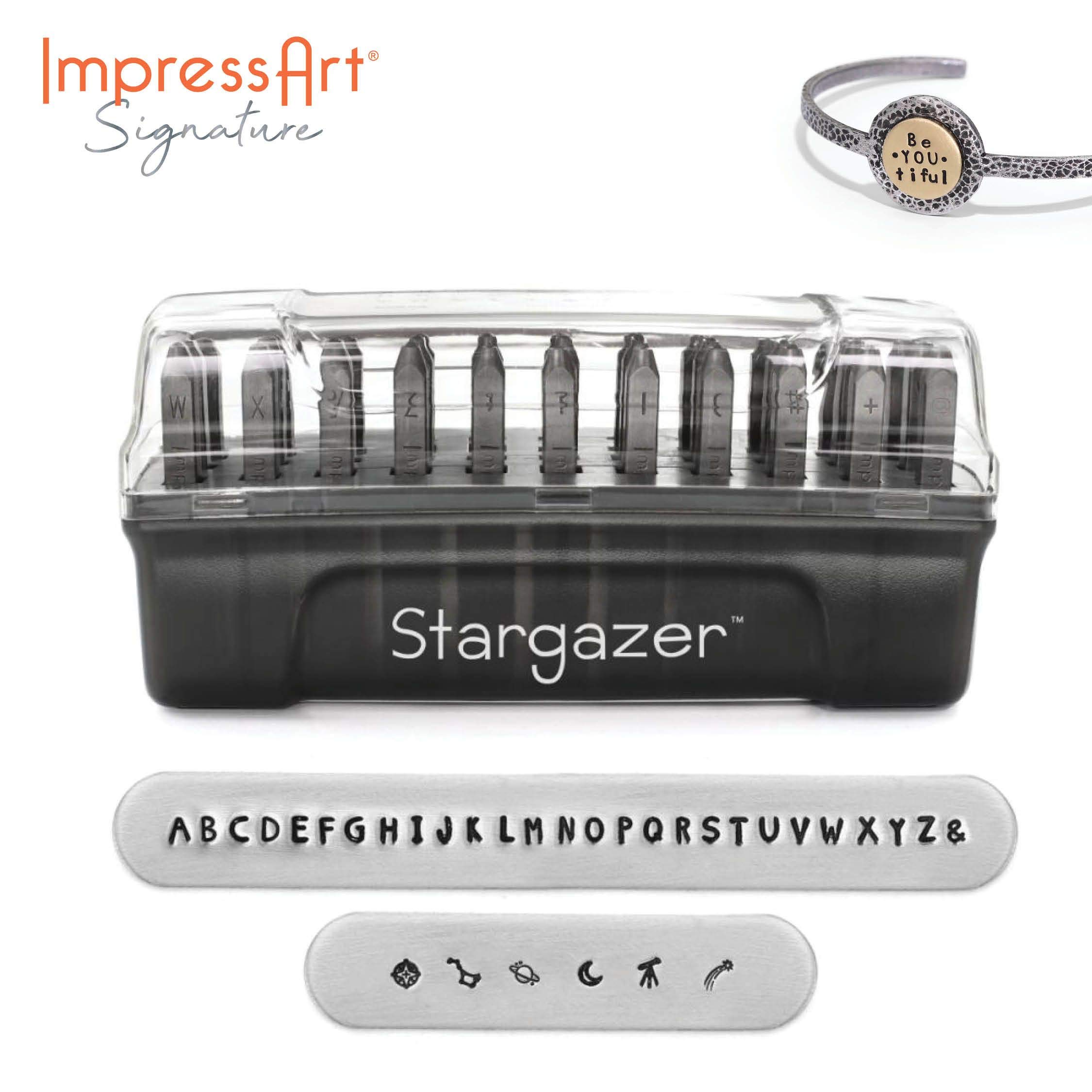 ImpressArt - Stargazer Metal Letter Stamps, Uppercase (2mm), Rated for Soft & Hard Metals, Professional Quality Stamps for Hand Stamping and Jewelry Making