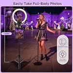 13" Ring Light with Stand 74'' Tall & Phone Holder,RGB Full Color Modes Selfie Light with Extendable Tripod Stand,iPad Holder, Remote for iPhone & Android,YouTube, Makeup,TIKTok, Vlogging
