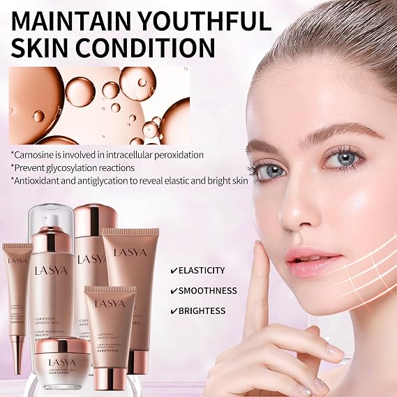 Revitalizing 6-Piece Anti-Aging Skin Care Set for Women Hydrating, Firming & Wrinkle-Reducing Facial Care Kit with Cleanser, Toner, Eye Cream, Lotion & Face Cream