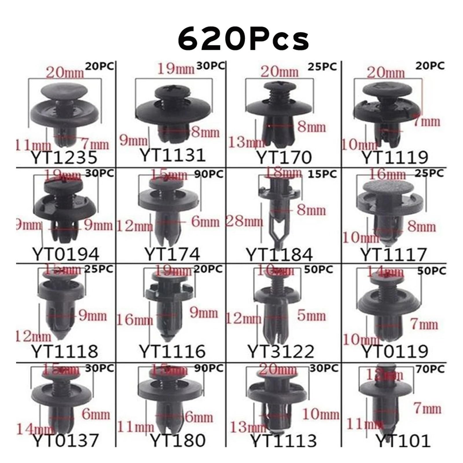 Tanstic Kit 420 Rivetti E Clip Auto – 18 Misure Universali, Fissaggi Paraurti E Pannelli, Con 5 Strumenti Di Rimozione - 2