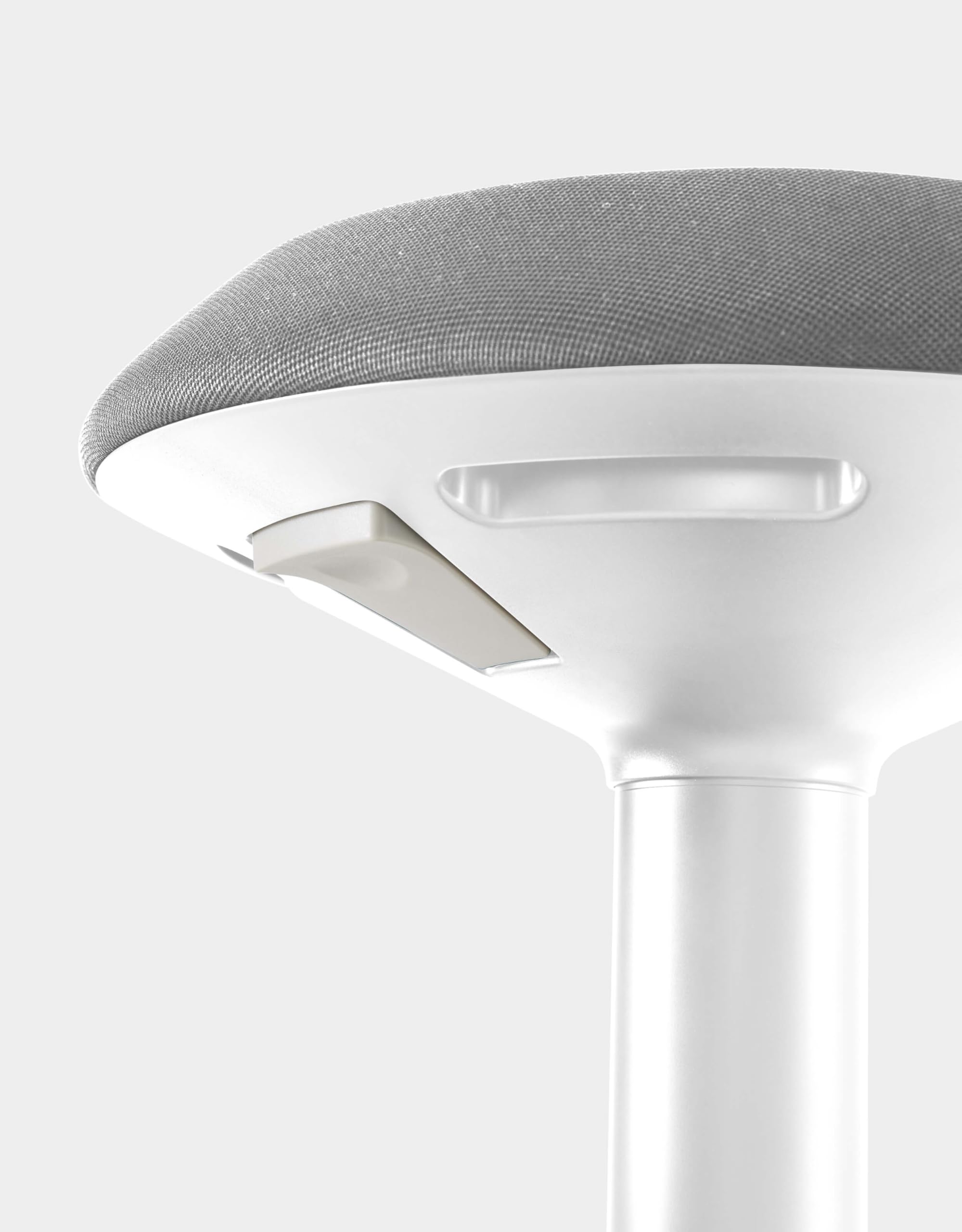 Eigentlich ergonomischer Pendelhocker Bürohocker weiß/grau, 54–79cm | Bürohocker Schwinghocker für dynamisches arbeiten, höhenverstellbar 54–79cm, gepolsterte Sitzfläche, gesundes Sitzen