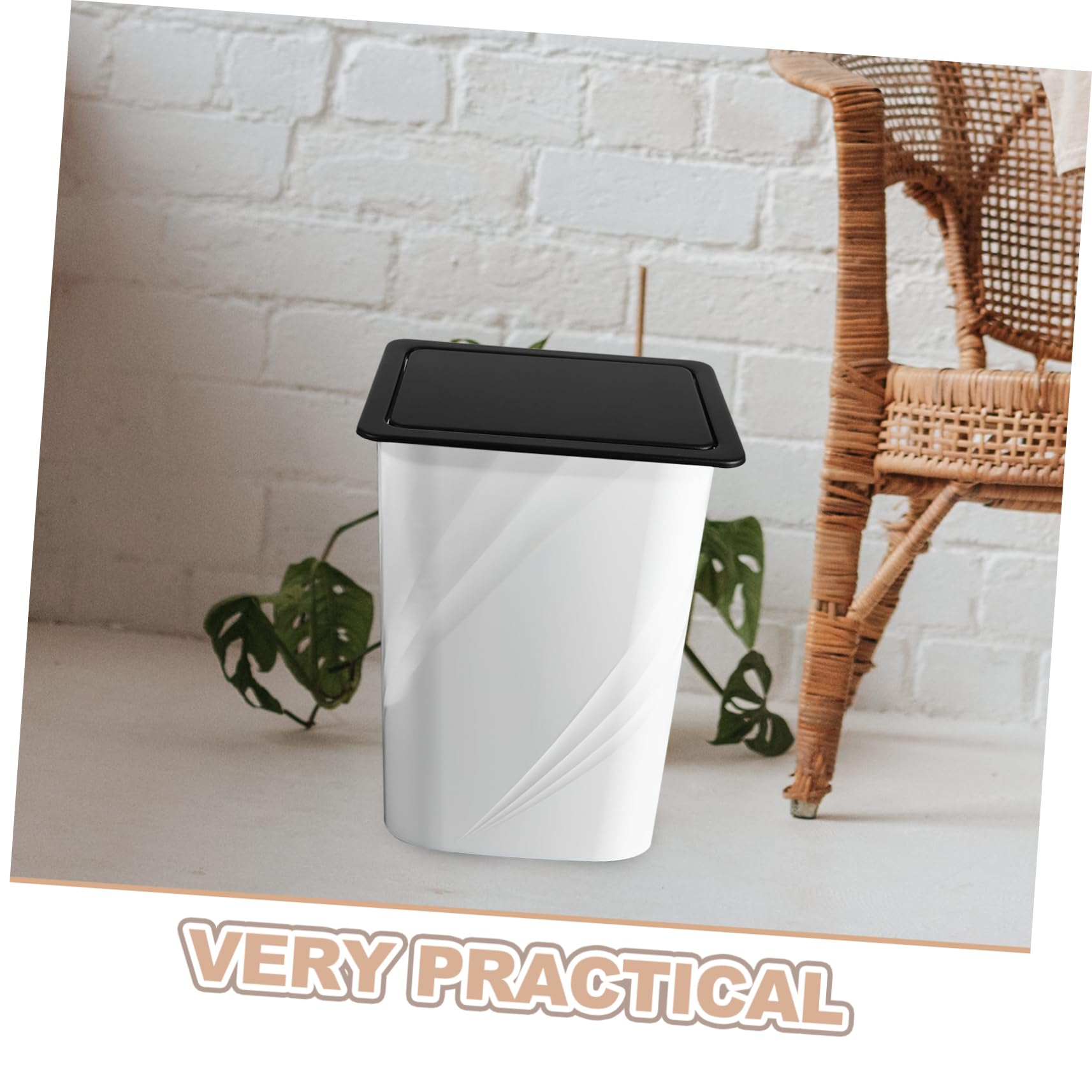 Tapa de Bote de Basura Empotrada de Acero Inoxidable Diseño Abatible y Fácil Instalación para Fregadero de Cocina Moderna y Elegante en Color Negro