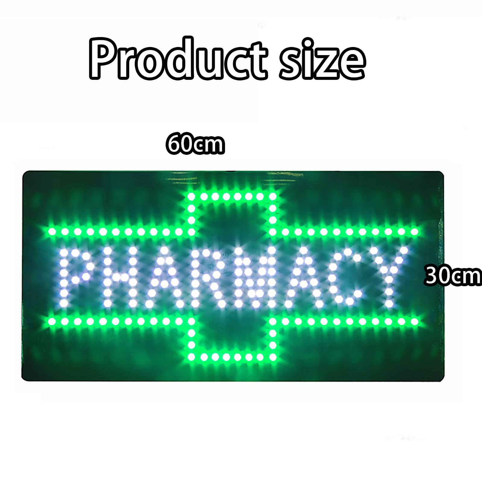 Lámpara de Cartel de Farmacia de 30x60 cm, Letrero de neón LED para dispensario, Corriente: 2500 mA, 3 Modos, Panel de acrílico, Cubierta Trasera de ABS, para Tienda colectiva