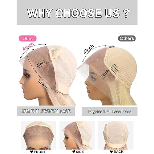 Miniatura 5 de Arabella Peluca de cabello humano con encaje frontal 10613 de 13 x 4, sin pegamento, peluca de encaje frontal 12A, densidad del 210%, cabello