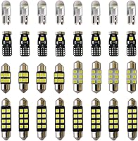 Yoper 32-Piece LED Interior Car Light Kit - T10 Wedge & 29mm 31mm 41mm Festoon Bulbs, 6000K White Dome Map Trunk Replacement