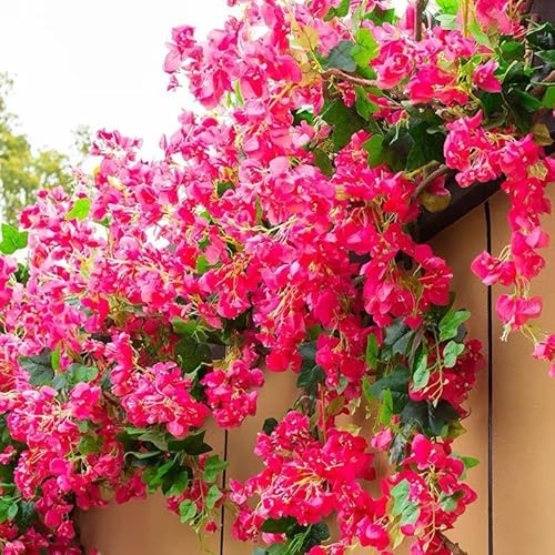 40Pcs In Bulk Artificial Bougainvillea Silk Flowers Branches Long Plant Stems 45" For Wedding Centerpieces, Bussiness Decoration Project, Indoor & Outdoor Decoration (Hot Pink - 40Pcs) #TOP4