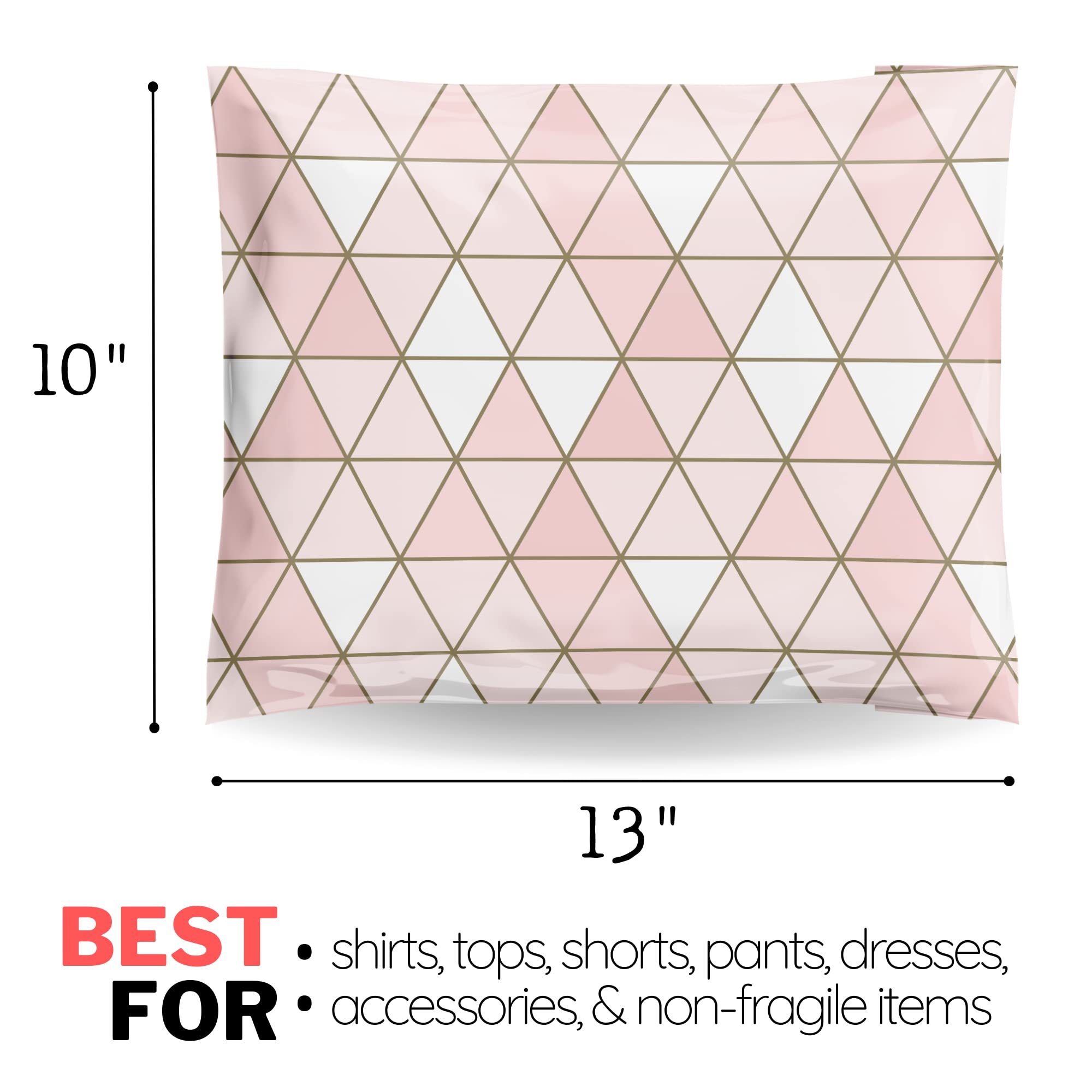 10 x 13 Poly Mailers 100 sztuk | różowe | koperty wysyłkowe wielokrotnego użytku | plastikowe opakowania na odzież dla małych firm | samoprzylepne samoprzylepne urocze różowe złoto
